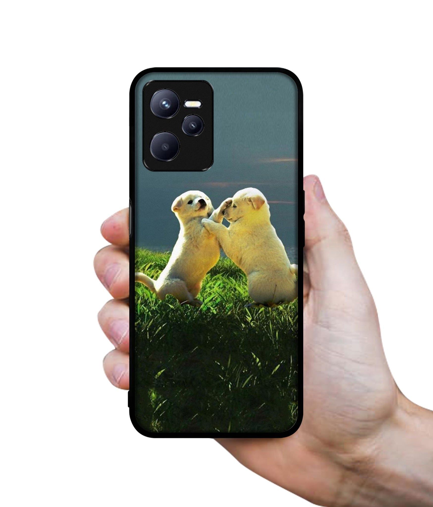 Puppy Couple Sunset Designer 2D Printed Back Case Cover for Realme C35 4G / Narzo 50A Prime 4G