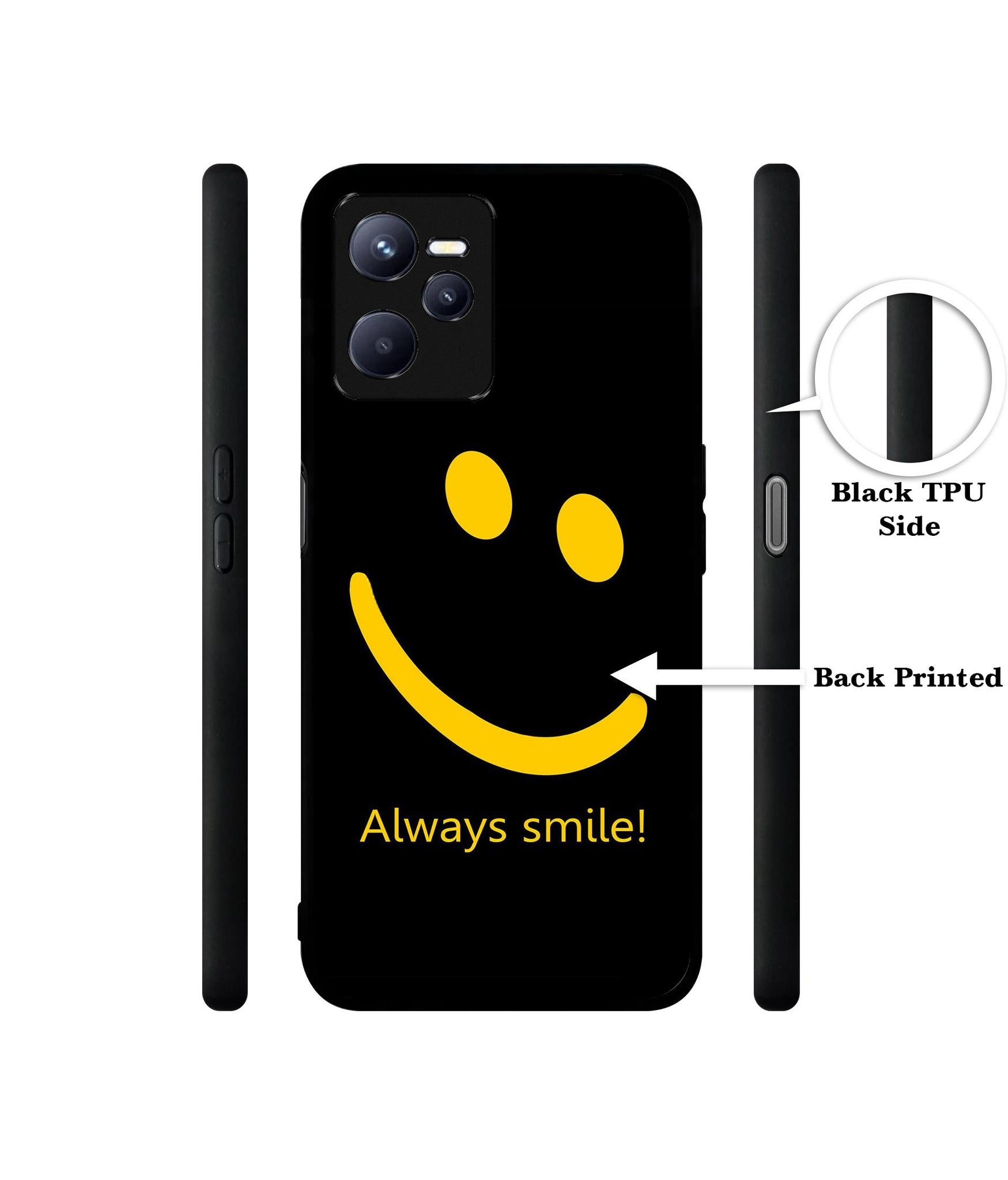 Always Smile Quote Designer 2D Printed Back Case Cover for Realme C35 4G / Narzo 50A Prime 4G