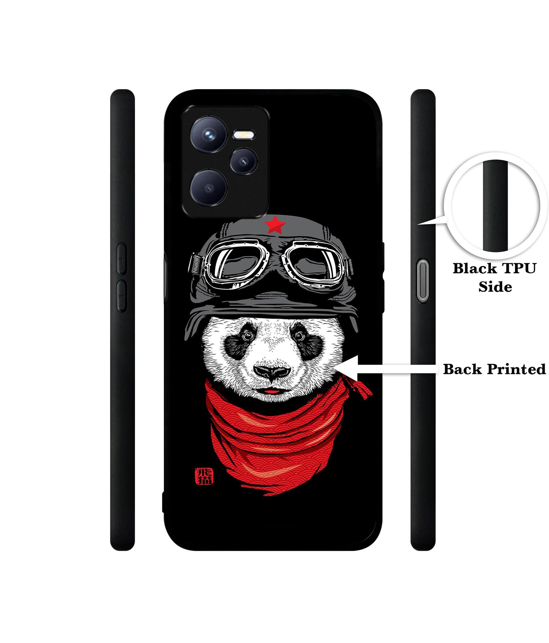 Biker Panda Designer 2D Printed Back Case Cover for Realme C35 4G / Narzo 50A Prime 4G