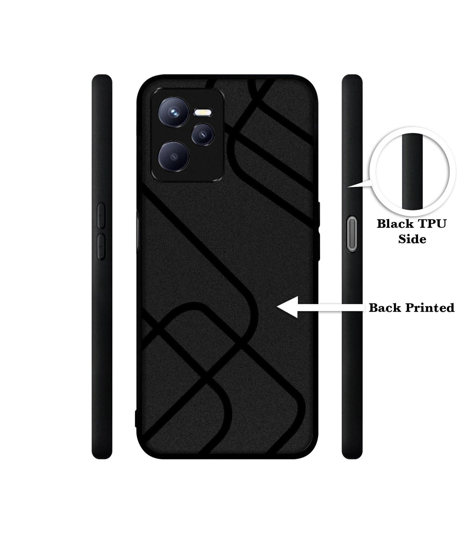 Zig-Zag Black Line Designer 2D Printed Back Case Cover for Realme C35 4G / Narzo 50A Prime 4G