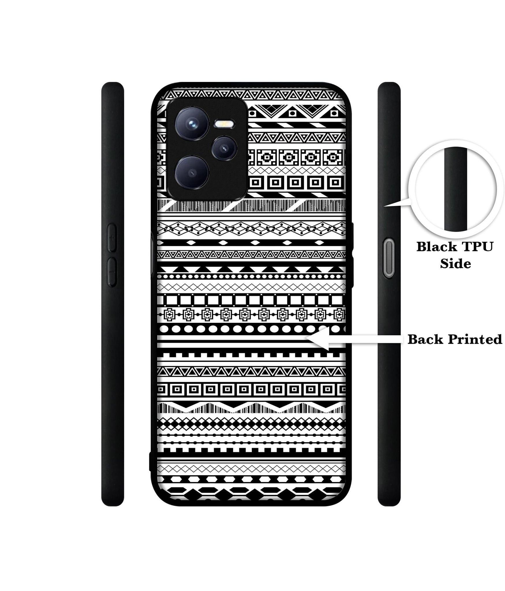 Black & White Patterns Designer 2D Printed Back Case Cover for Realme C35 4G / Narzo 50A Prime 4G