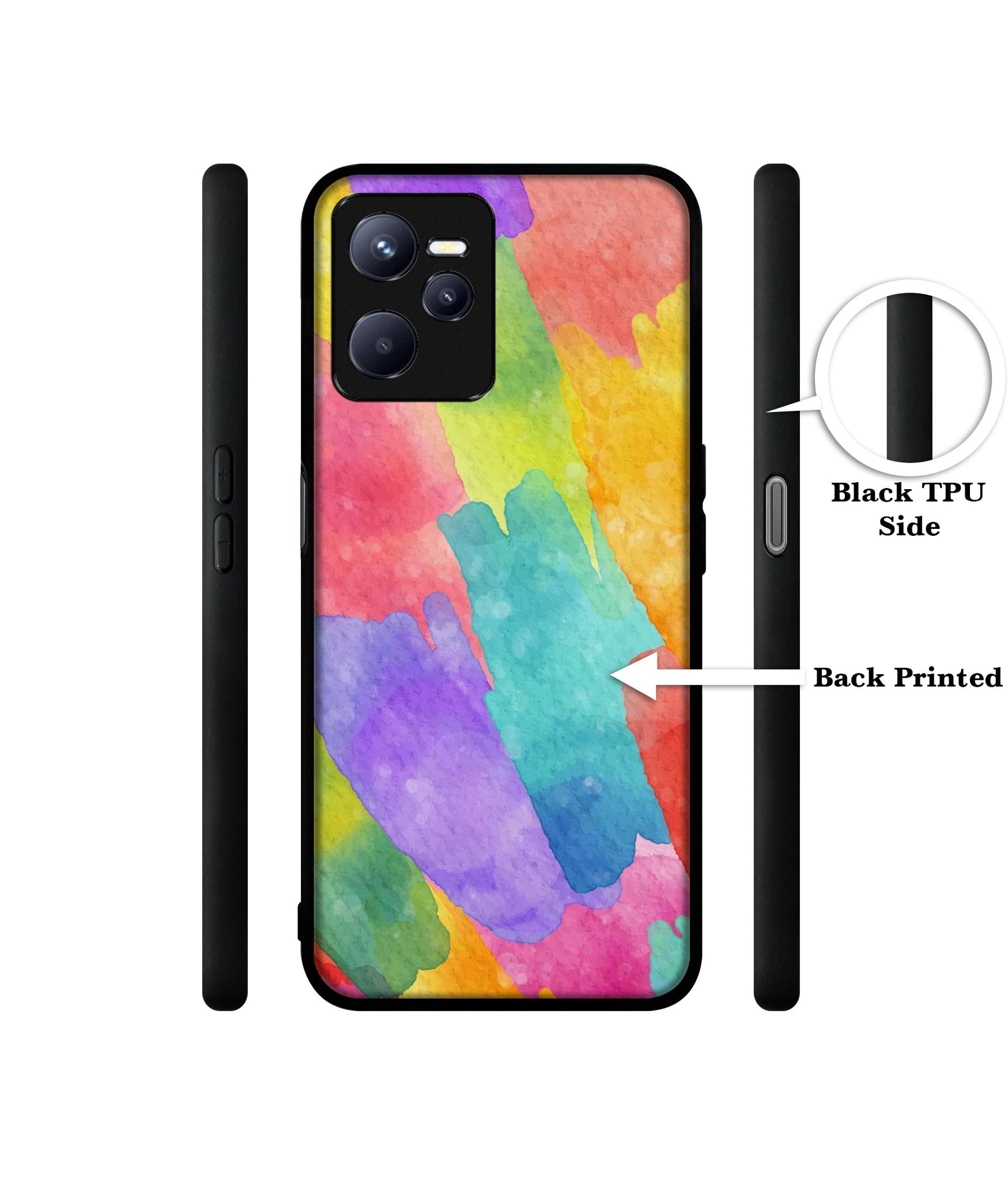 Water Paint Colorful Abstract Designer 2D Printed Back Case Cover for Realme C35 4G / Narzo 50A Prime 4G