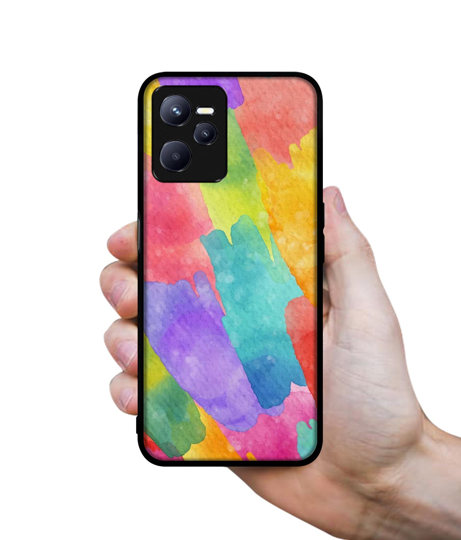 Water Paint Colorful Abstract Designer 2D Printed Back Case Cover for Realme C35 4G / Narzo 50A Prime 4G