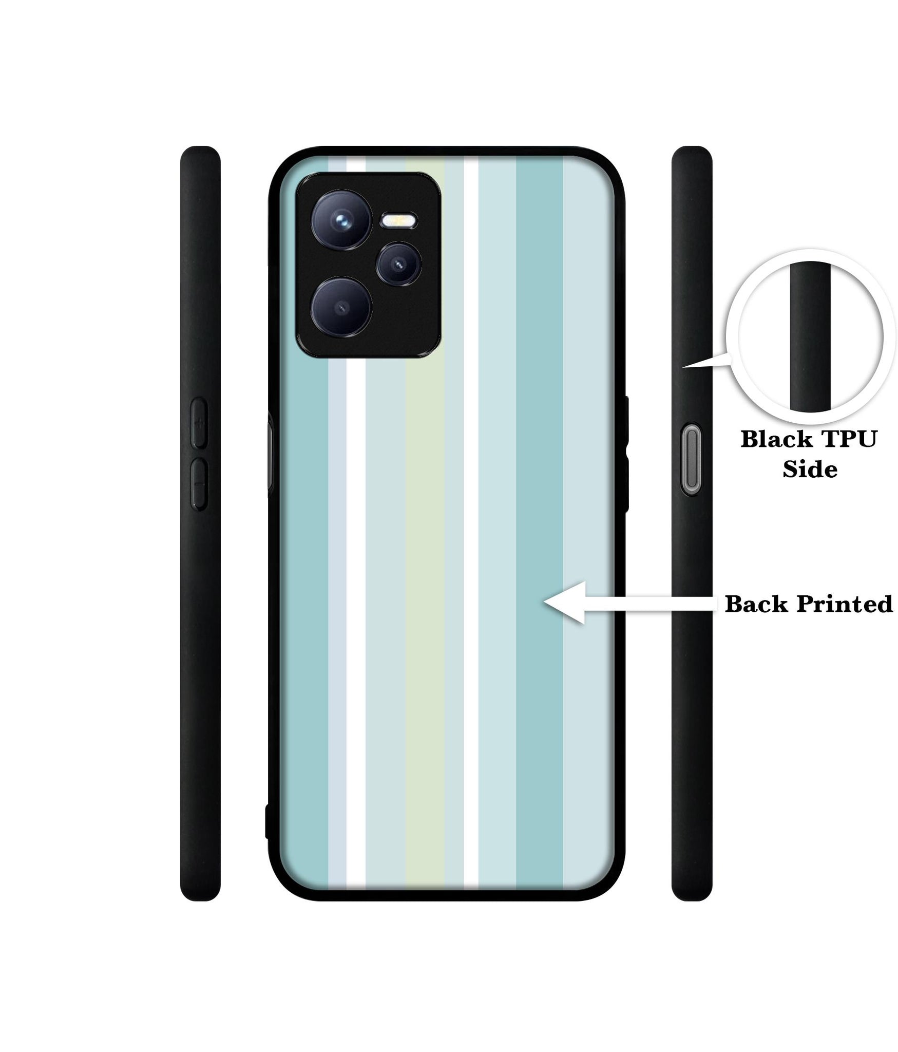 Light Green Stripes Designer 2D Printed Back Case Cover for Realme C35 4G / Narzo 50A Prime 4G