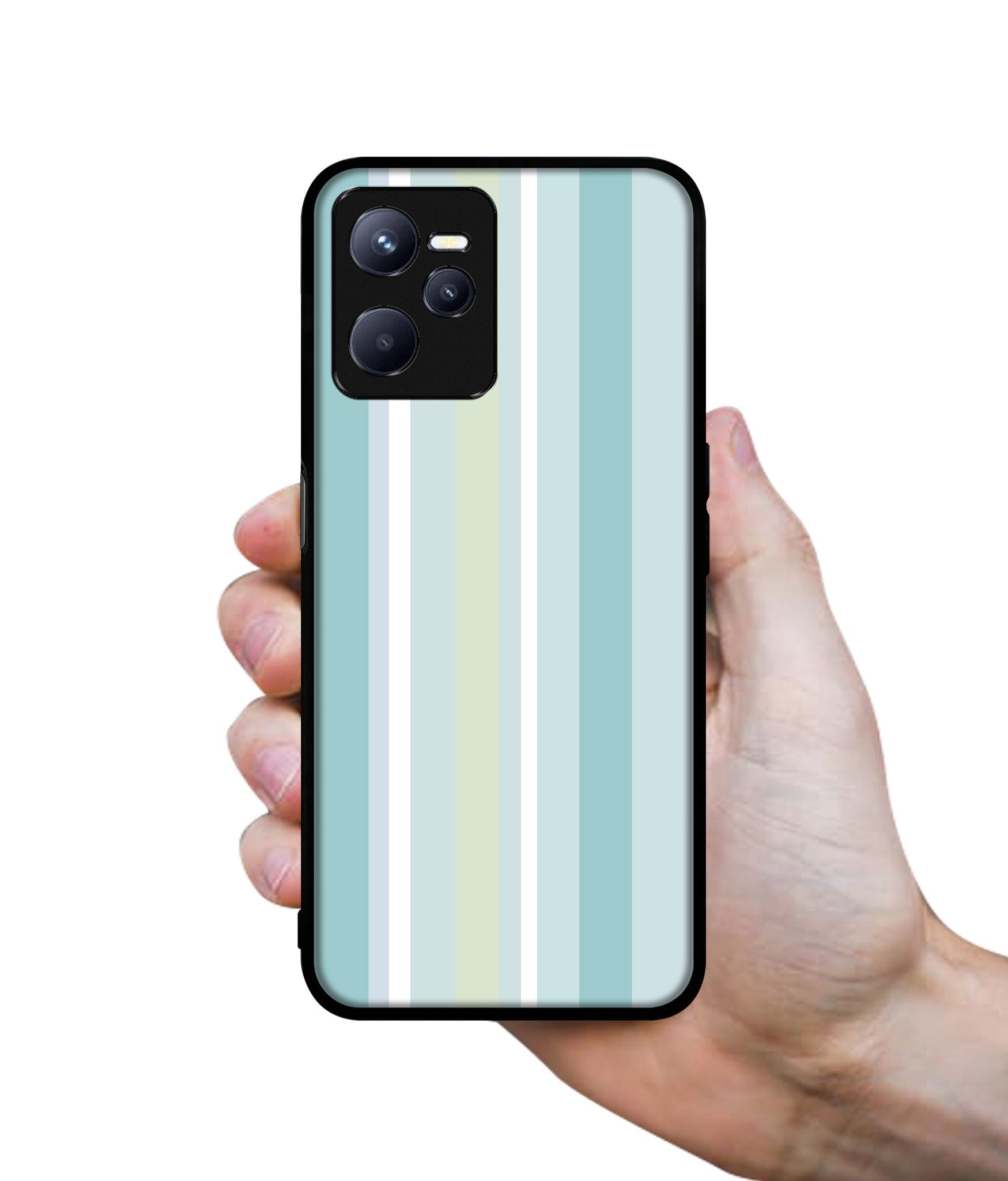 Light Green Stripes Designer 2D Printed Back Case Cover for Realme C35 4G / Narzo 50A Prime 4G