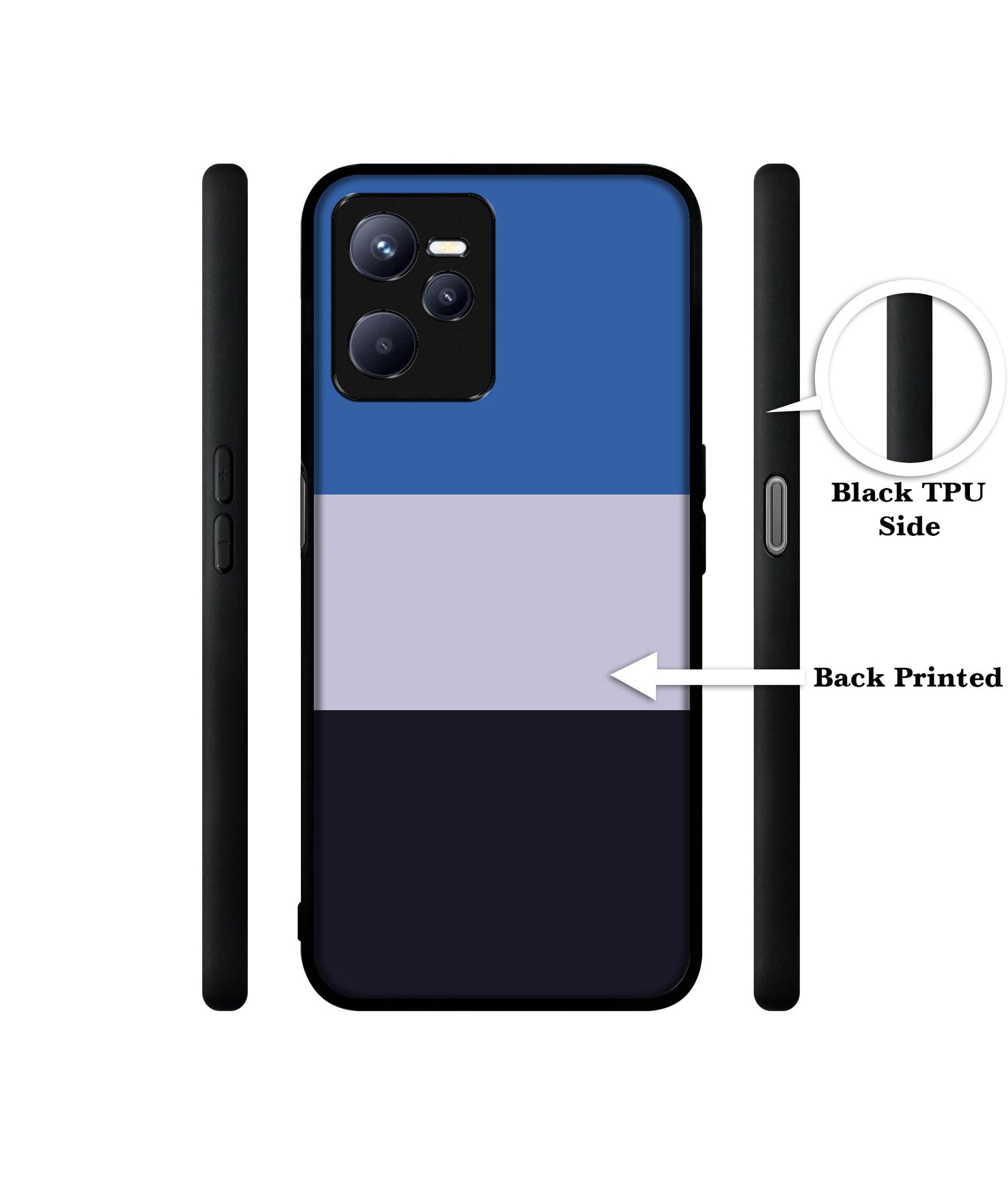 Three Color Stripes Designer 2D Printed Back Case Cover for Realme C35 4G / Narzo 50A Prime 4G