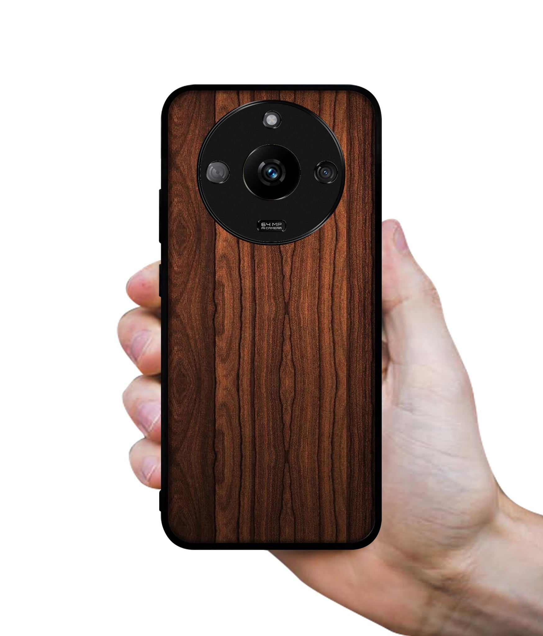Brown Wooden Texture Designer 2D Printed Back Case Cover for Realme Narzo 60 5G