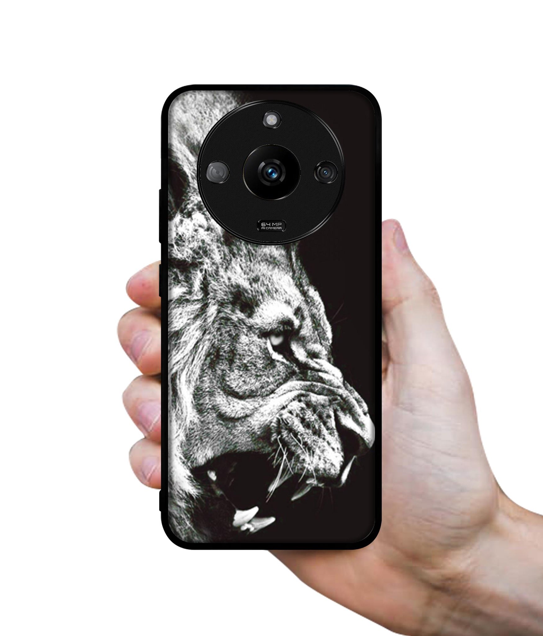 Angry Lion Designer 2D Printed Back Case Cover for Realme Narzo 60 5G