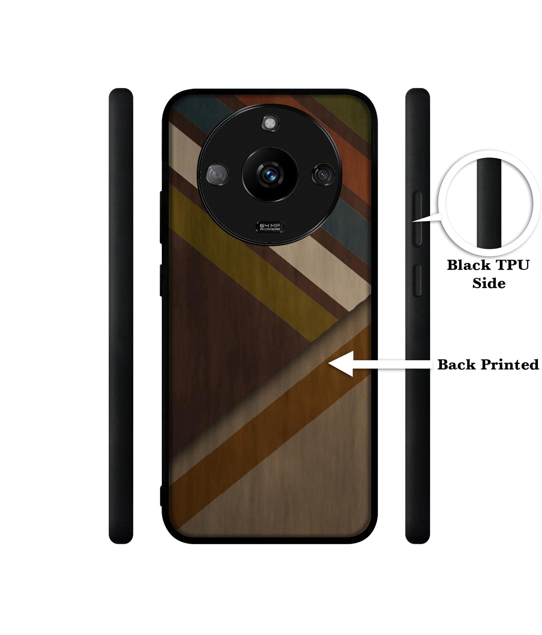 Colorful Wooden Pattern Designer 2D Printed Back Case Cover for Realme Narzo 60 5G