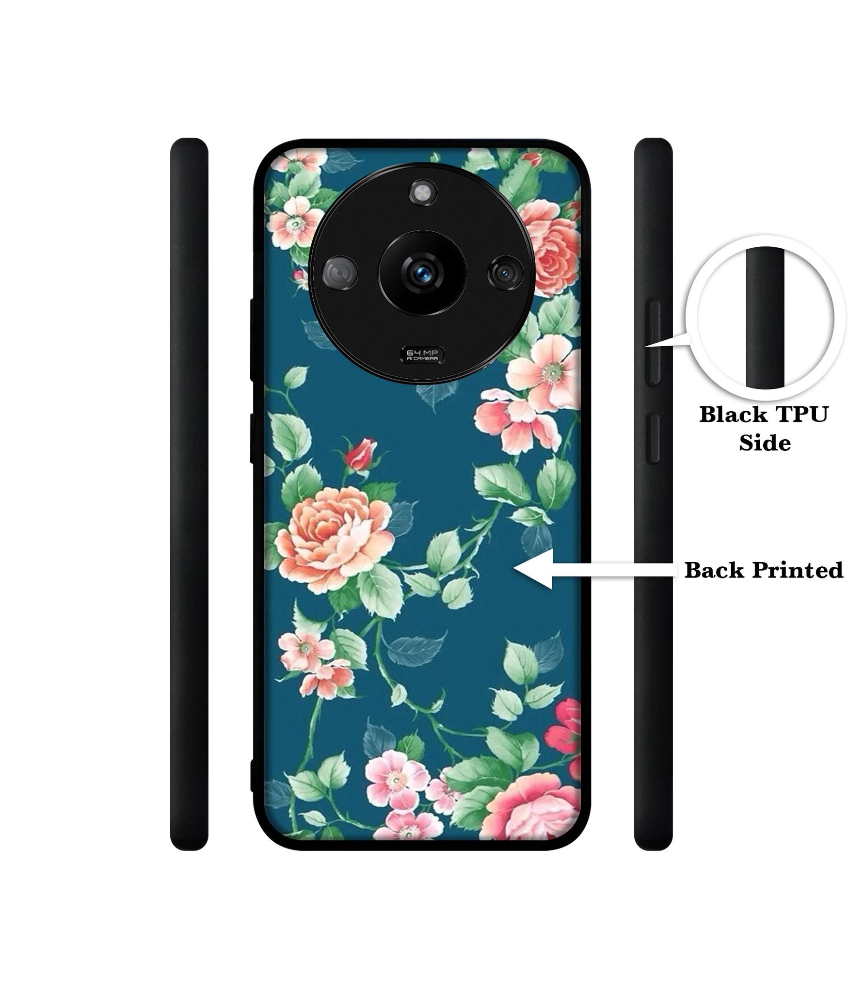 Vintage Floral Designer 2D Printed Back Case Cover for Realme Narzo 60 5G