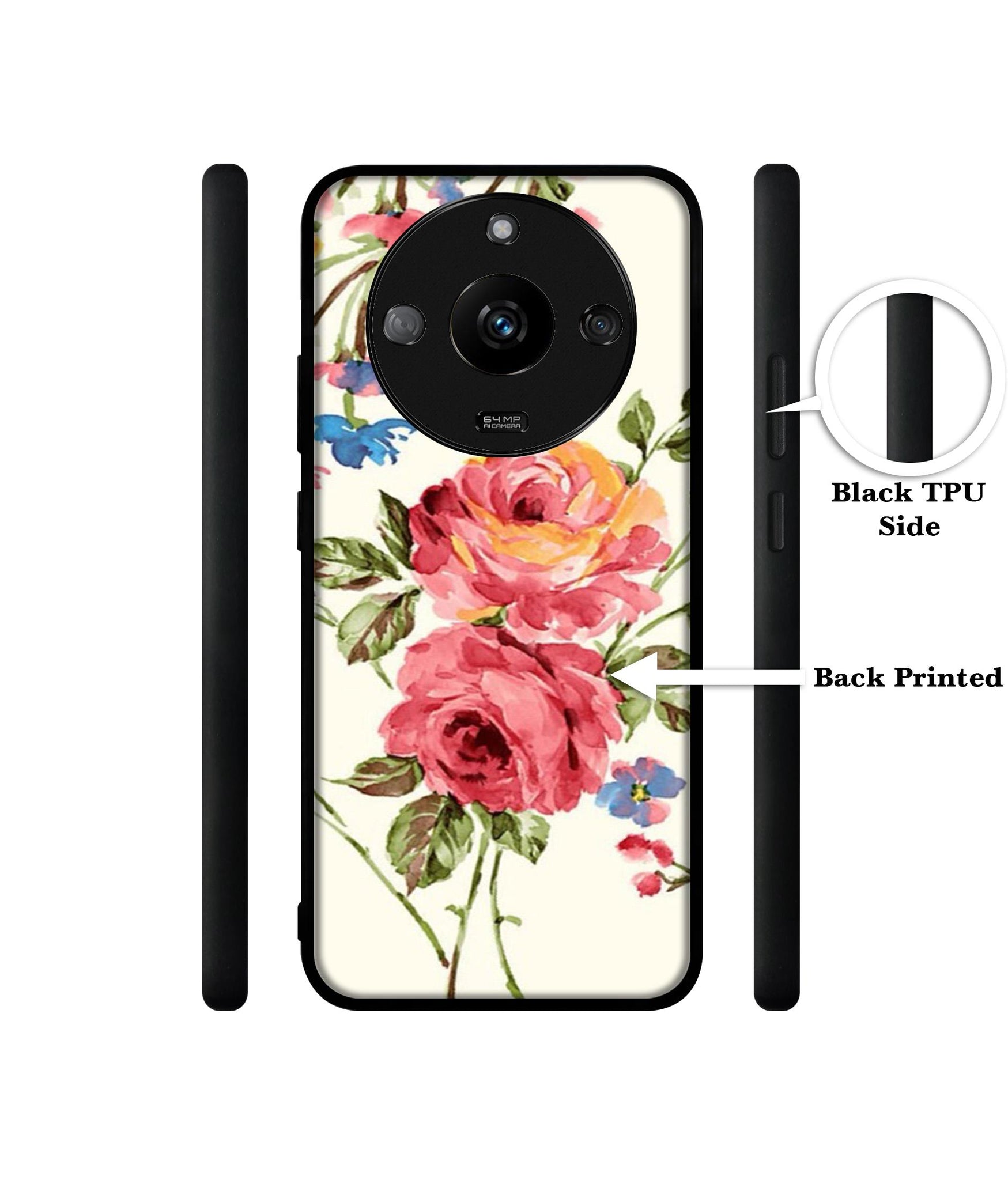Vintage Painting Flower Designer 2D Printed Back Case Cover for Realme Narzo 60 5G