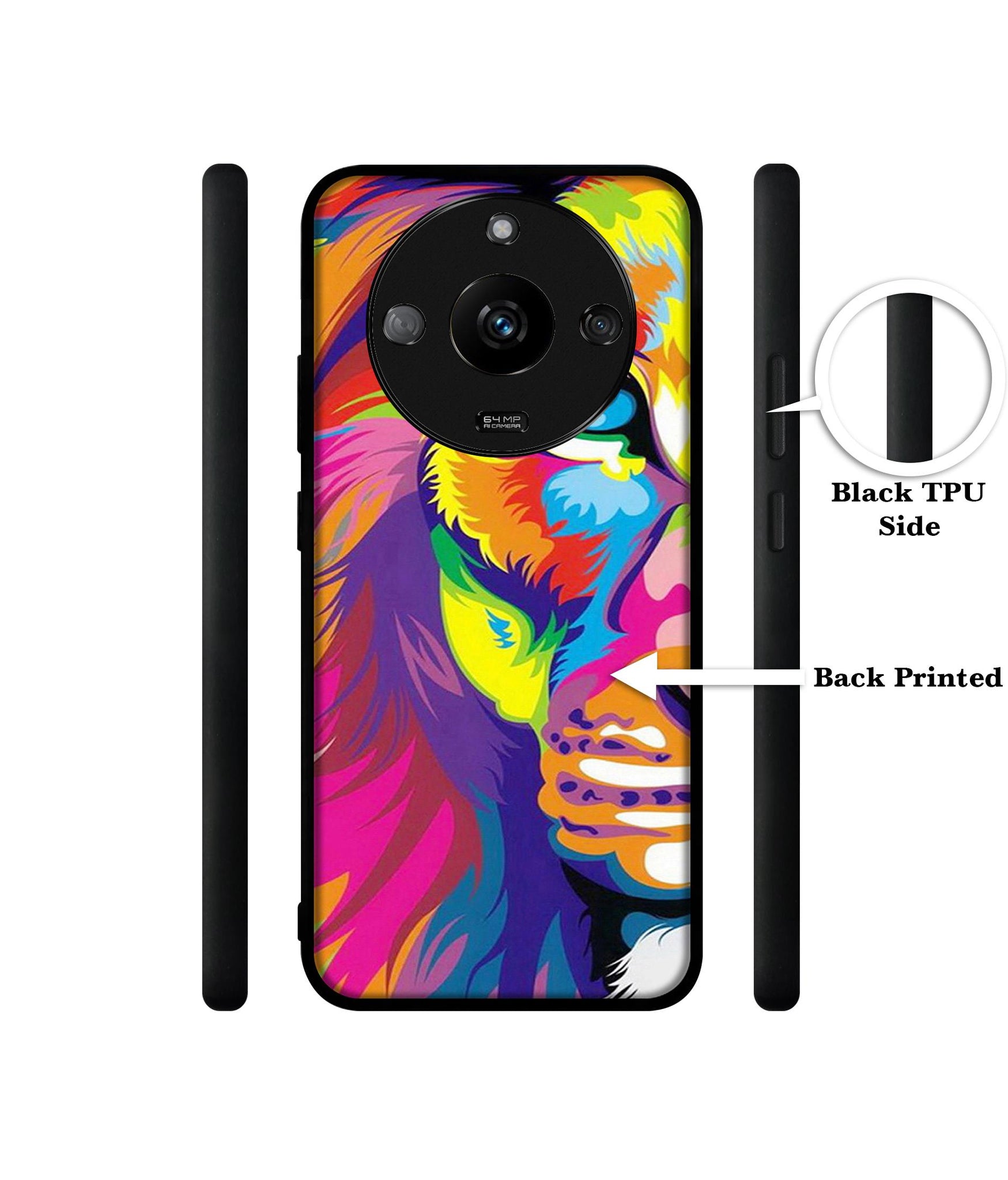 Lion Designer 2D Printed Back Case Cover for Realme Narzo 60 5G