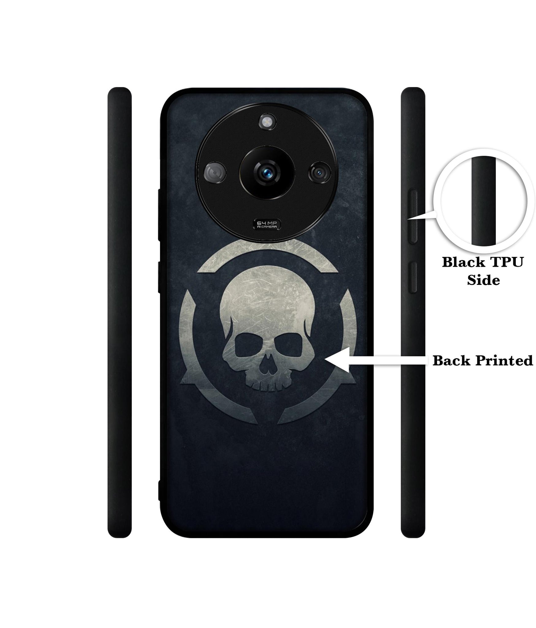 Skull Pattern Print Designer 2D Printed Back Case Cover for Realme Narzo 60 5G