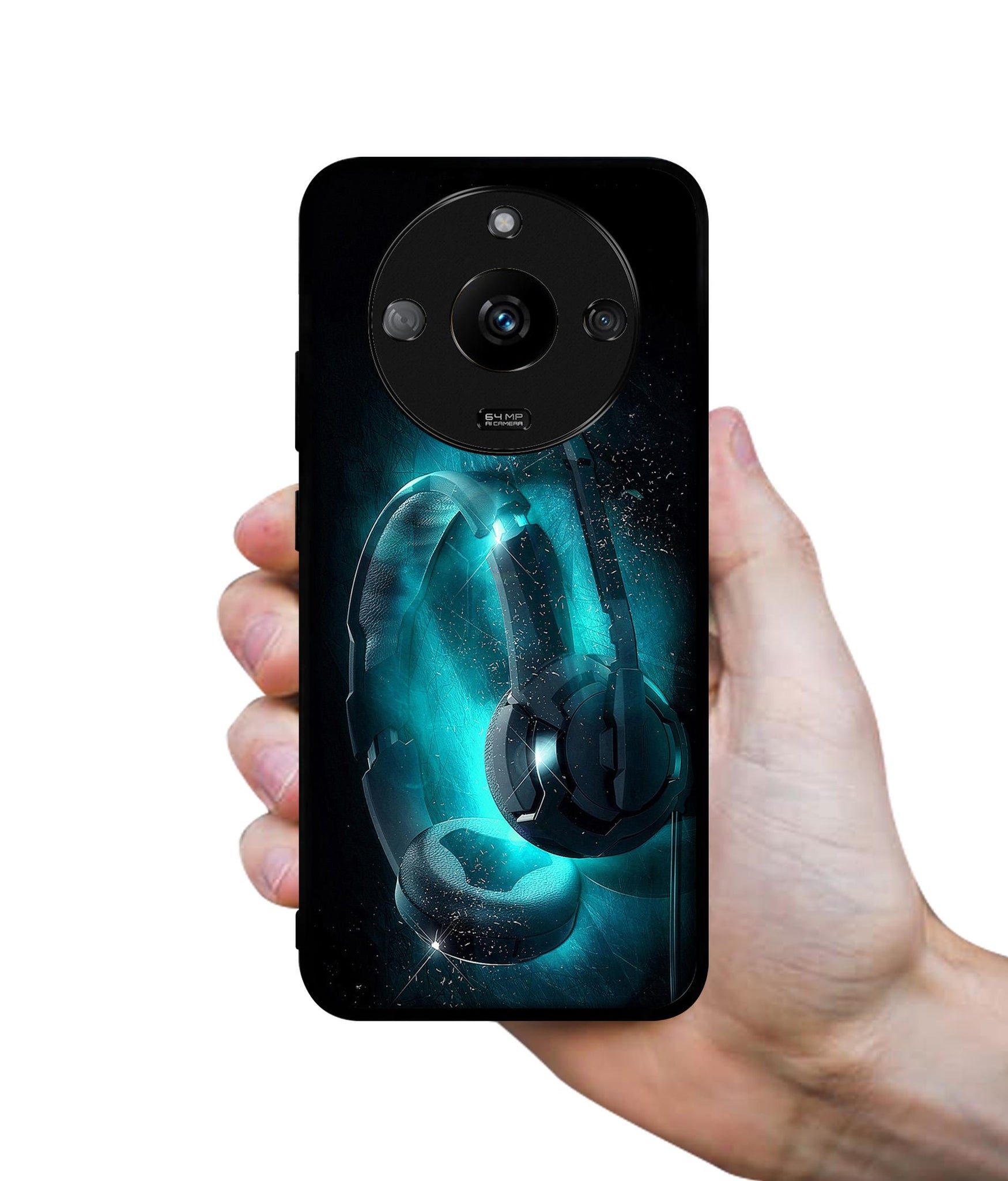 Cool Headphone Designer 2D Printed Back Case Cover for Realme Narzo 60 5G