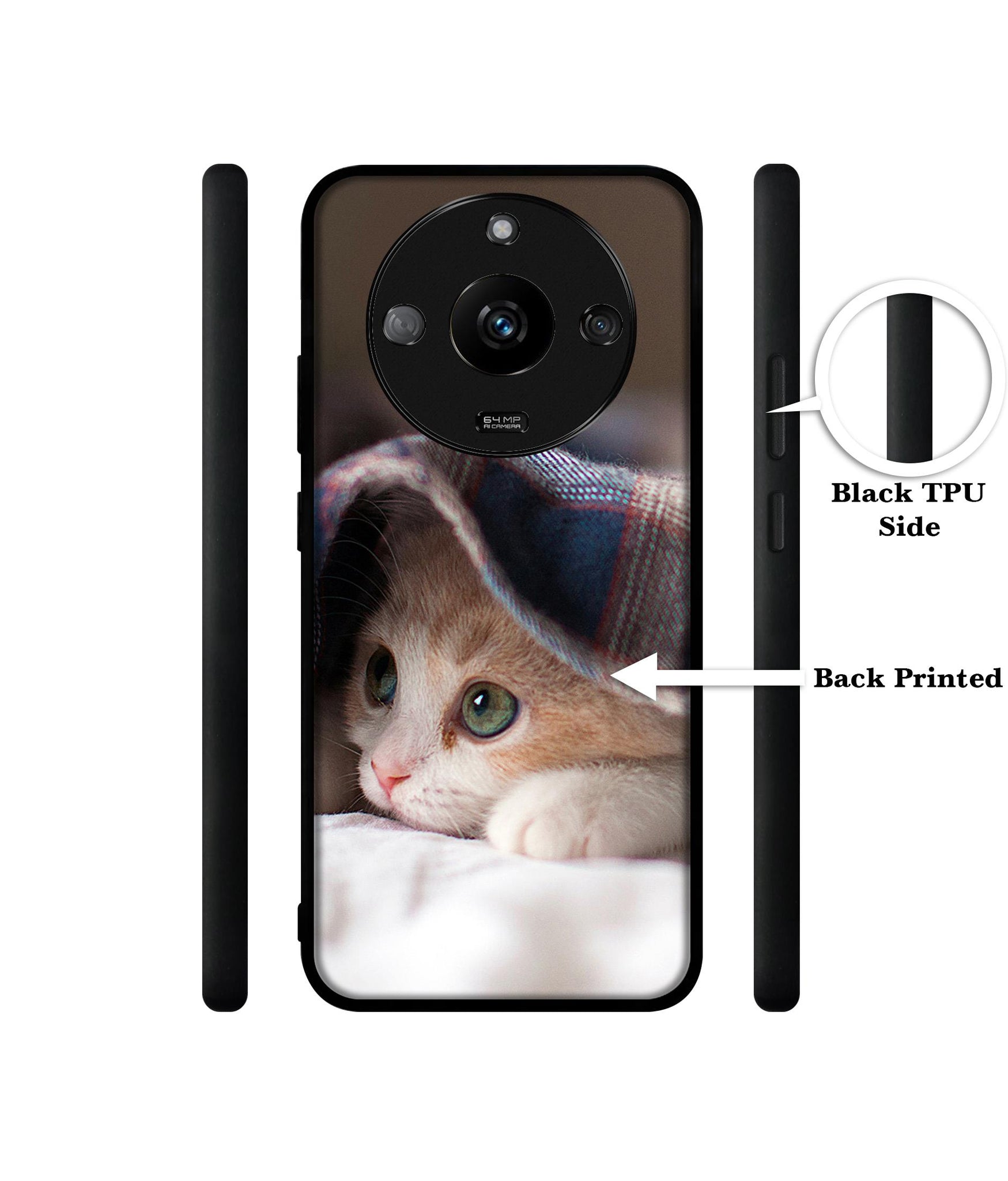Sleepy Kitten Designer 2D Printed Back Case Cover for Realme Narzo 60 5G