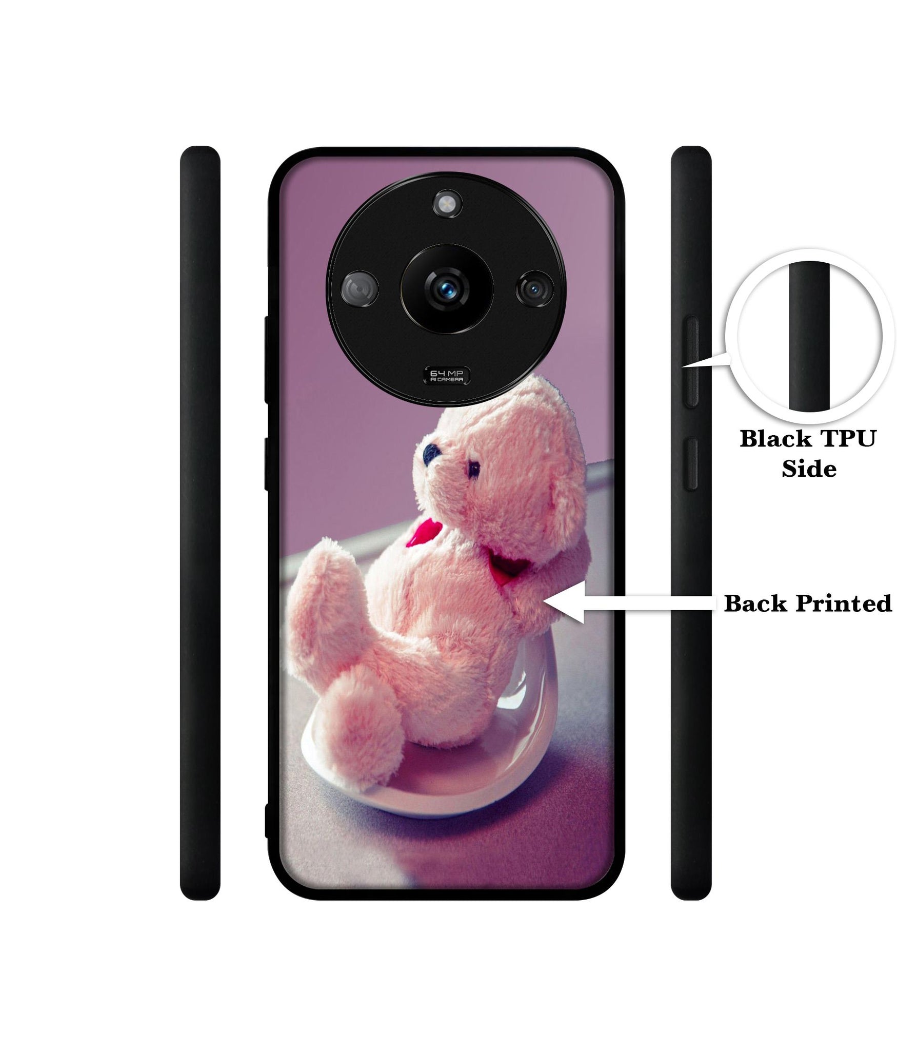 Cute Teddy Bear Designer 2D Printed Back Case Cover for Realme Narzo 60 5G