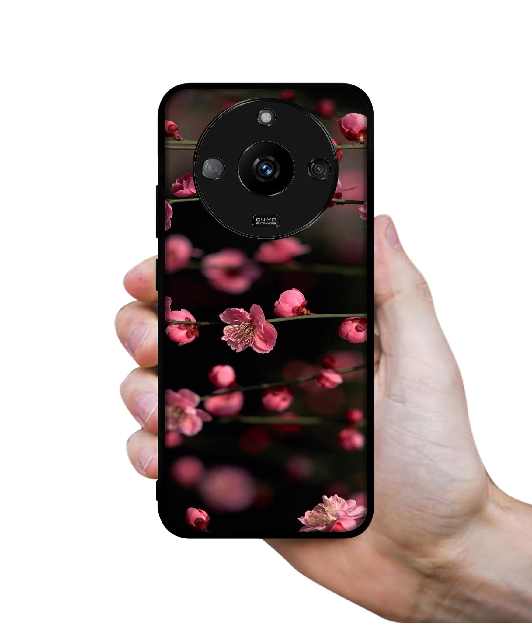 Pink Flowers Designer 2D Printed Back Case Cover for Realme Narzo 60 5G