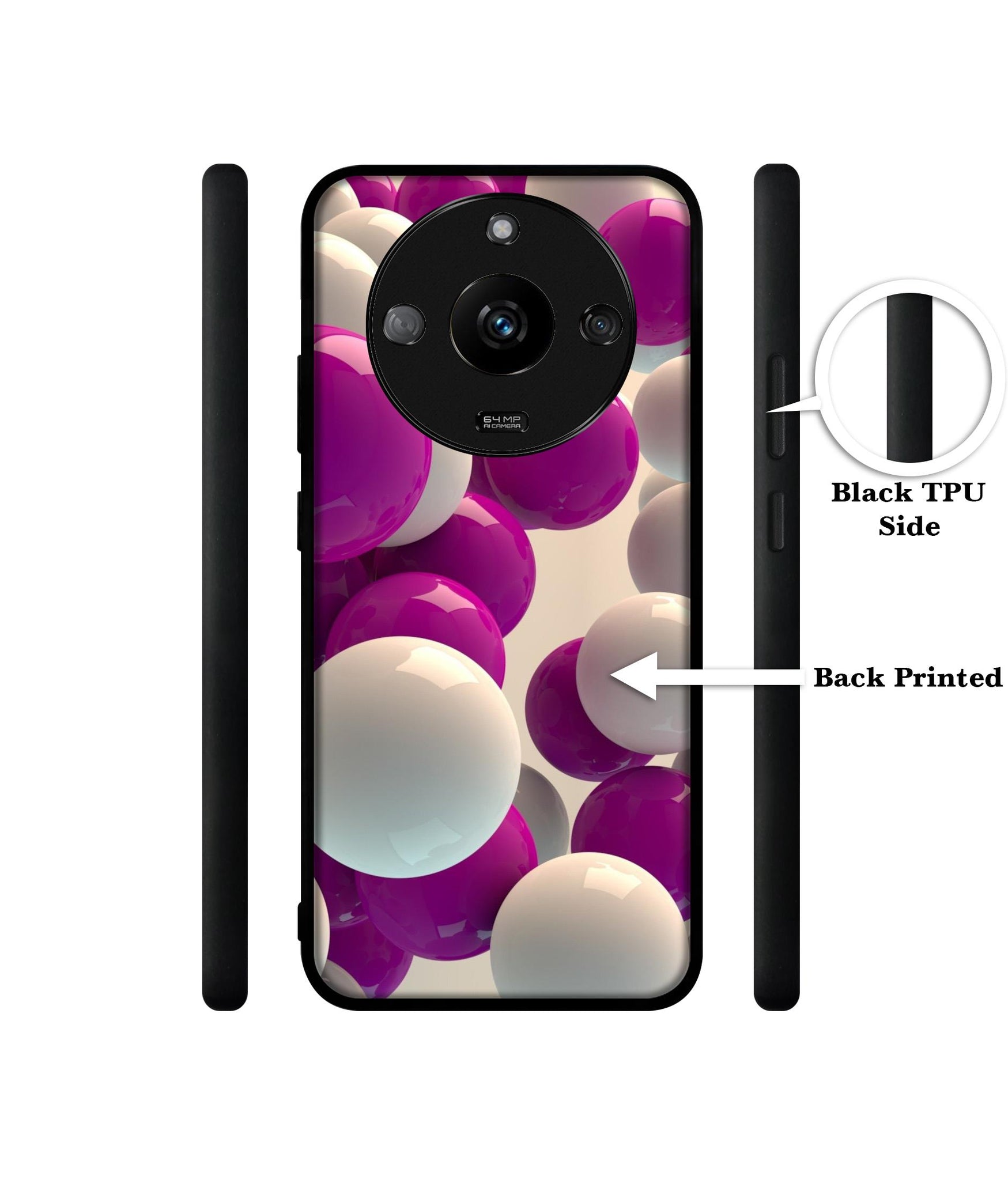 3D Balloons Designer 2D Printed Back Case Cover for Realme Narzo 60 5G
