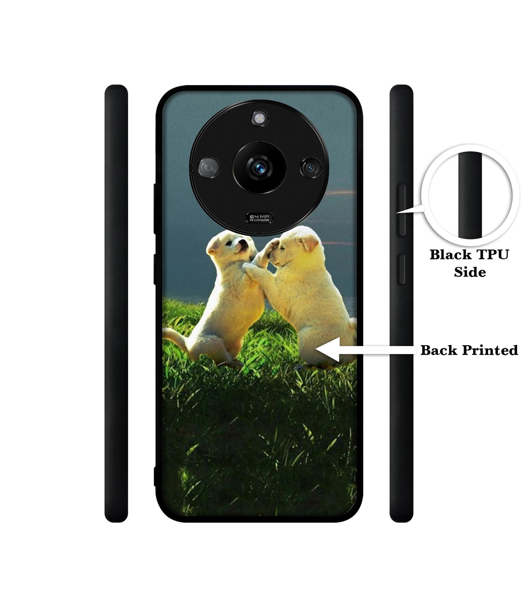 Puppy Couple Sunset Designer 2D Printed Back Case Cover for Realme Narzo 60 5G