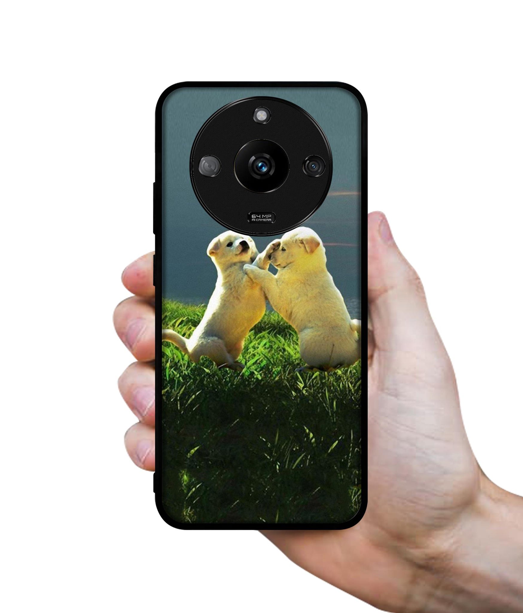 Puppy Couple Sunset Designer 2D Printed Back Case Cover for Realme Narzo 60 5G
