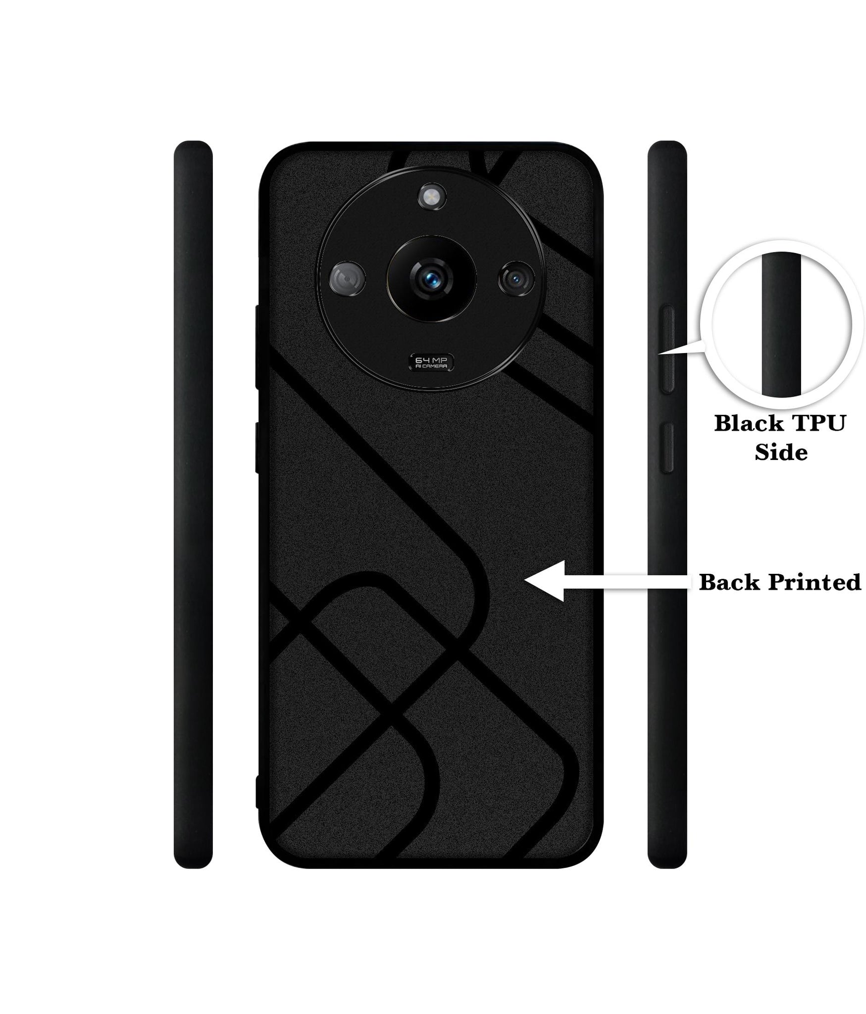 Zig-Zag Black Line Designer 2D Printed Back Case Cover for Realme Narzo 60 5G