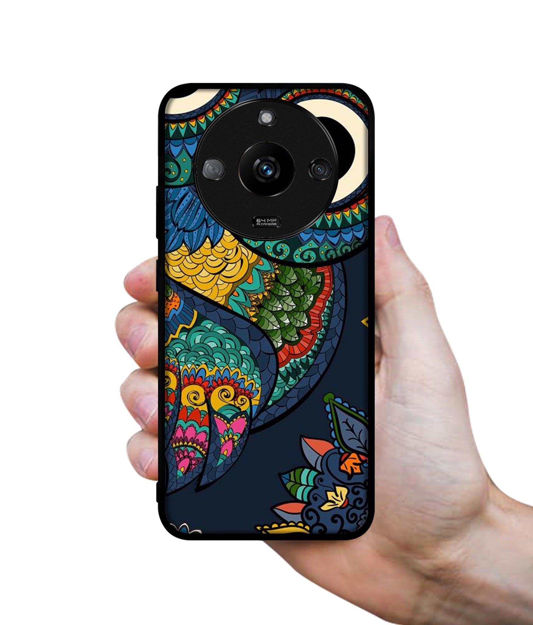 Owl Illustration Designer 2D Printed Back Case Cover for Realme Narzo 60 5G