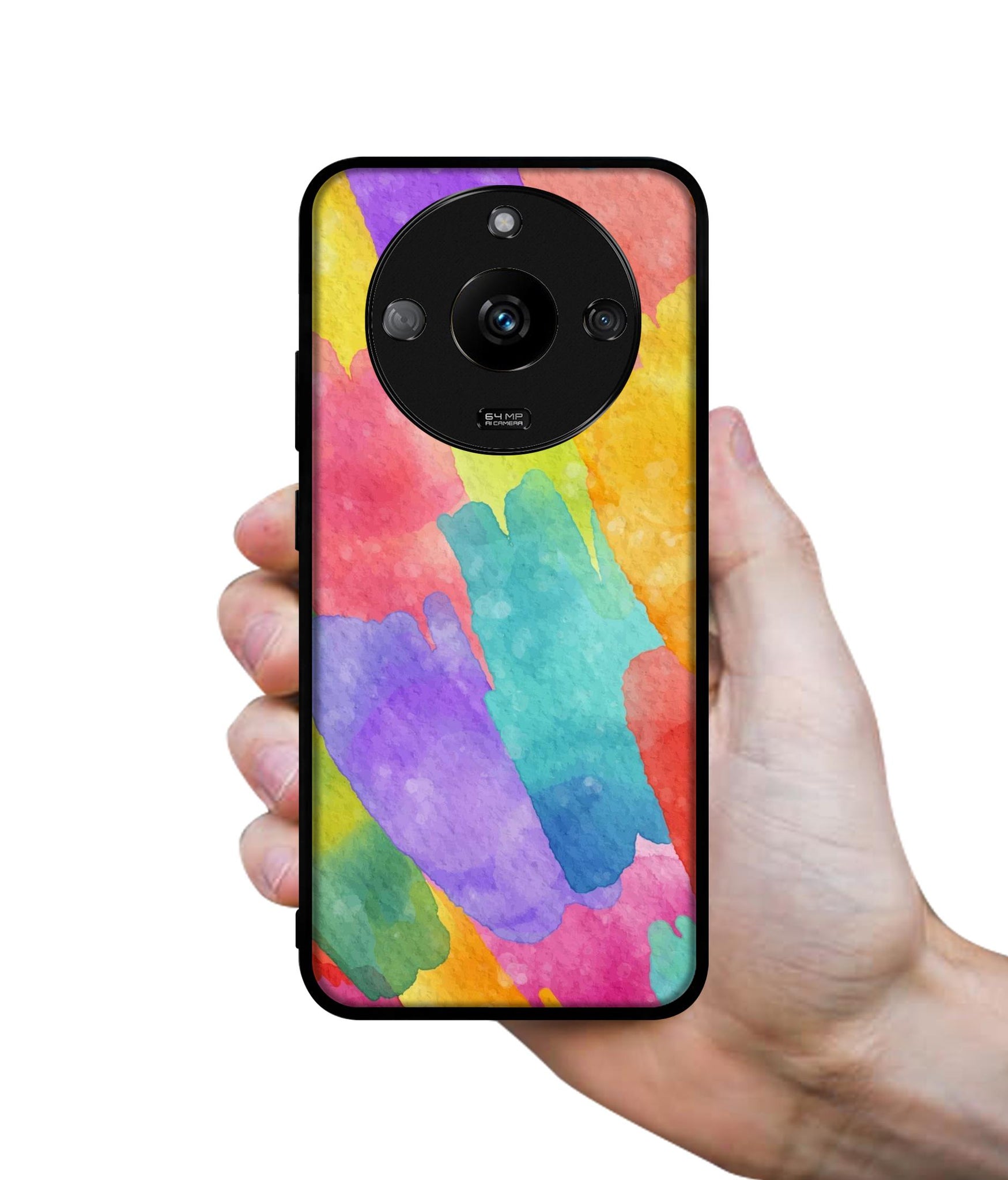 Water Paint Colorful Abstract Designer 2D Printed Back Case Cover for Realme Narzo 60 5G