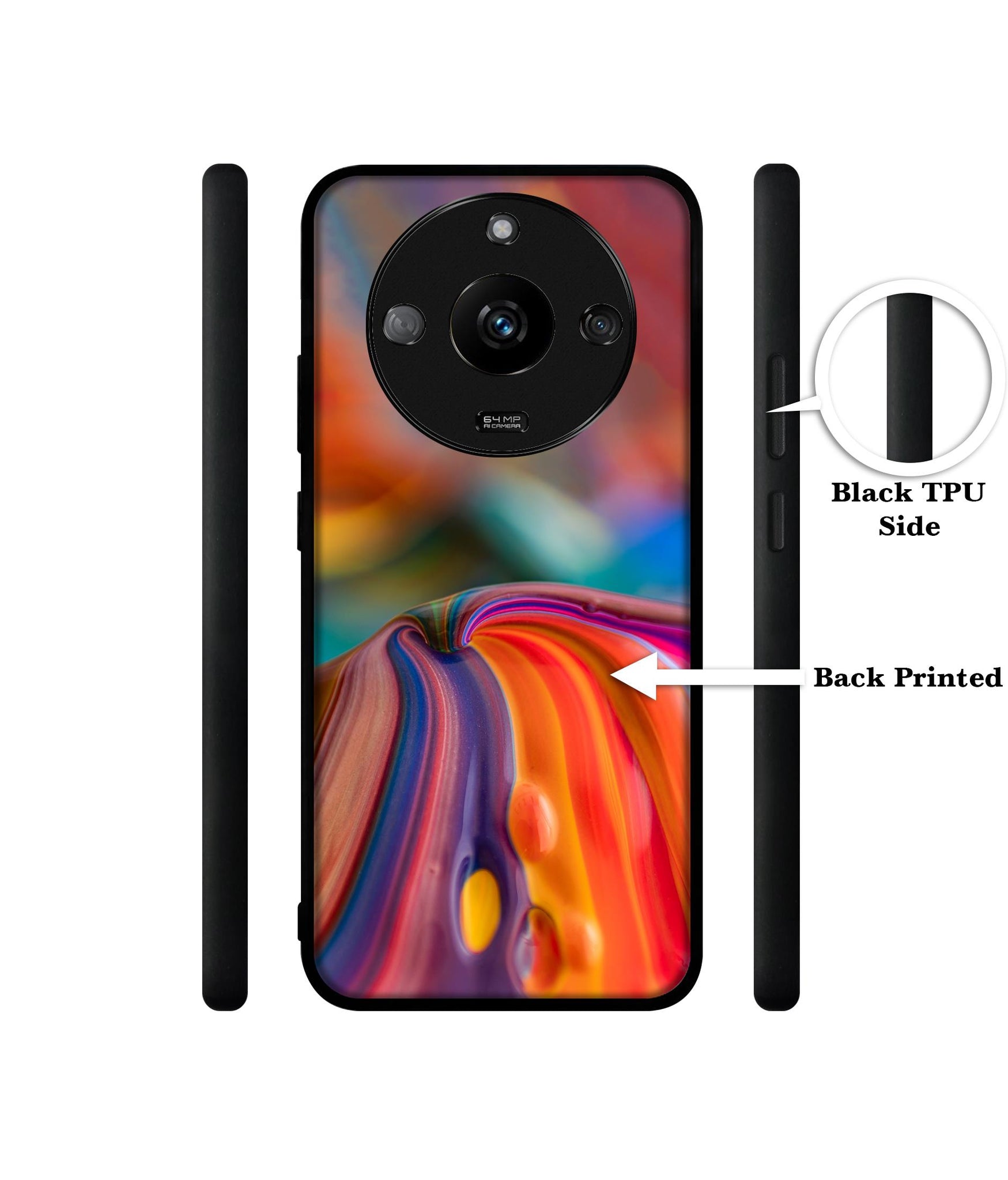 Rainbow Colors Designer 2D Printed Back Case Cover for Realme Narzo 60 5G