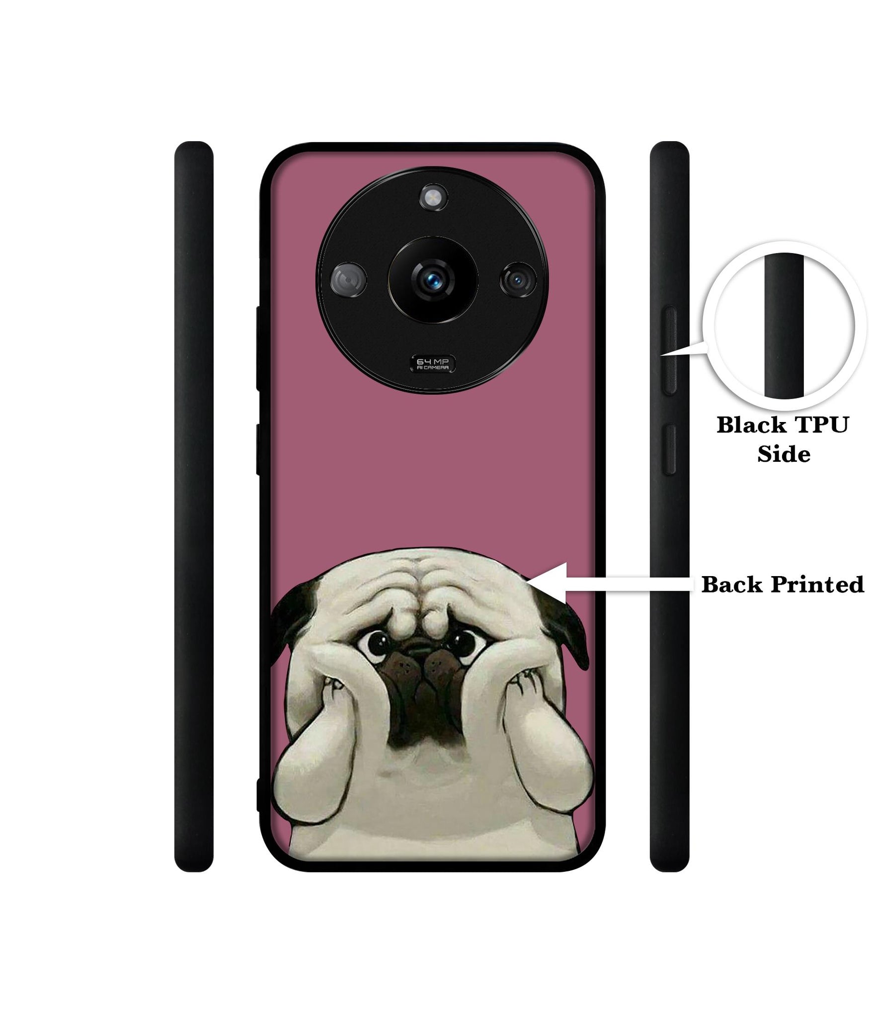 Cute Pug Holding Big Cheeks Designer 2D Printed Back Case Cover for Realme Narzo 60 5G