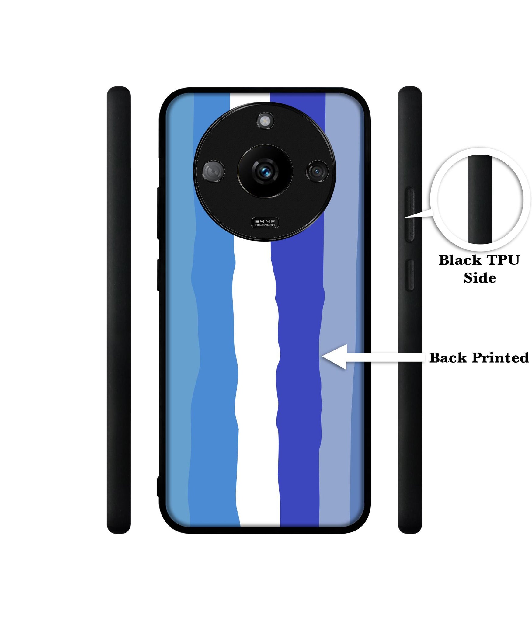 Blue Stripes Rainbow Designer 2D Printed Back Case Cover for Realme Narzo 60 5G