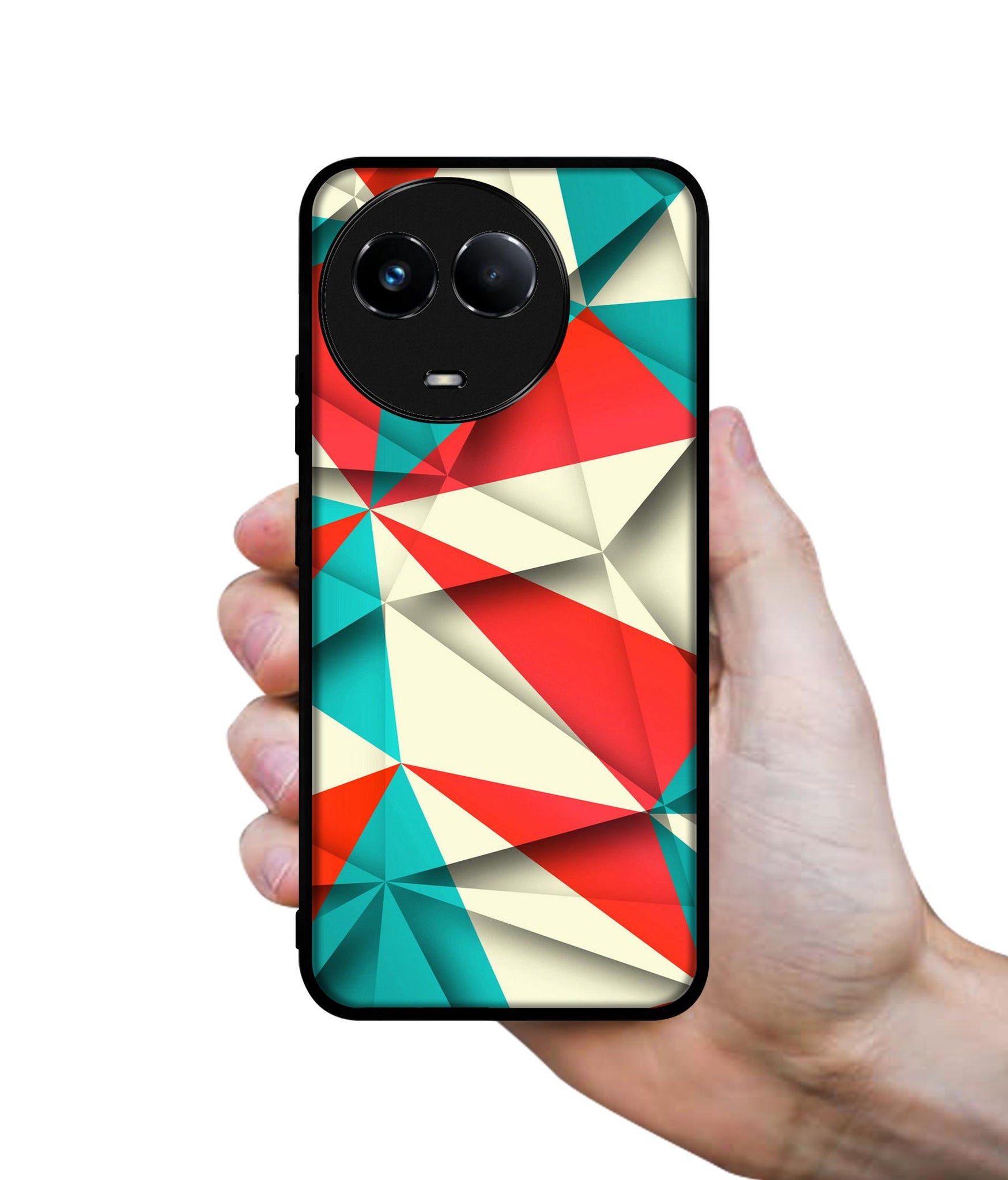 Red Blue White Pattern Designer 2D Printed Back Case Cover for Realme C67 5G