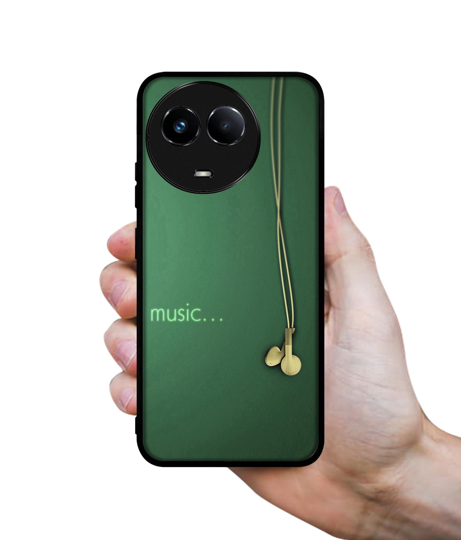 Headphone Music Designer 2D Printed Back Case Cover for Realme C67 5G