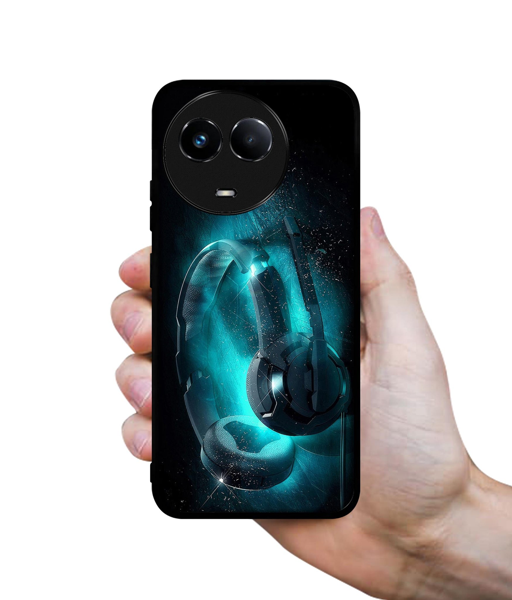 Cool Headphone Designer 2D Printed Back Case Cover for Realme C67 5G