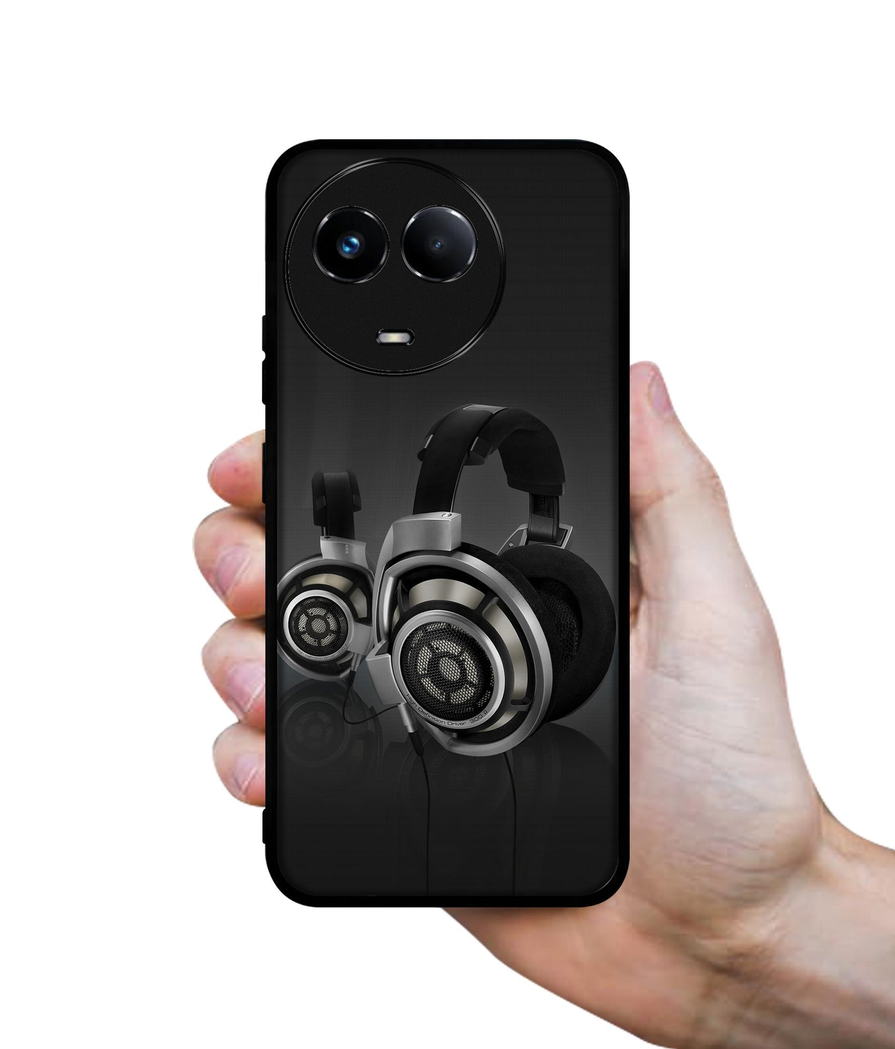 Head Phone Designer 2D Printed Back Case Cover for Realme C67 5G