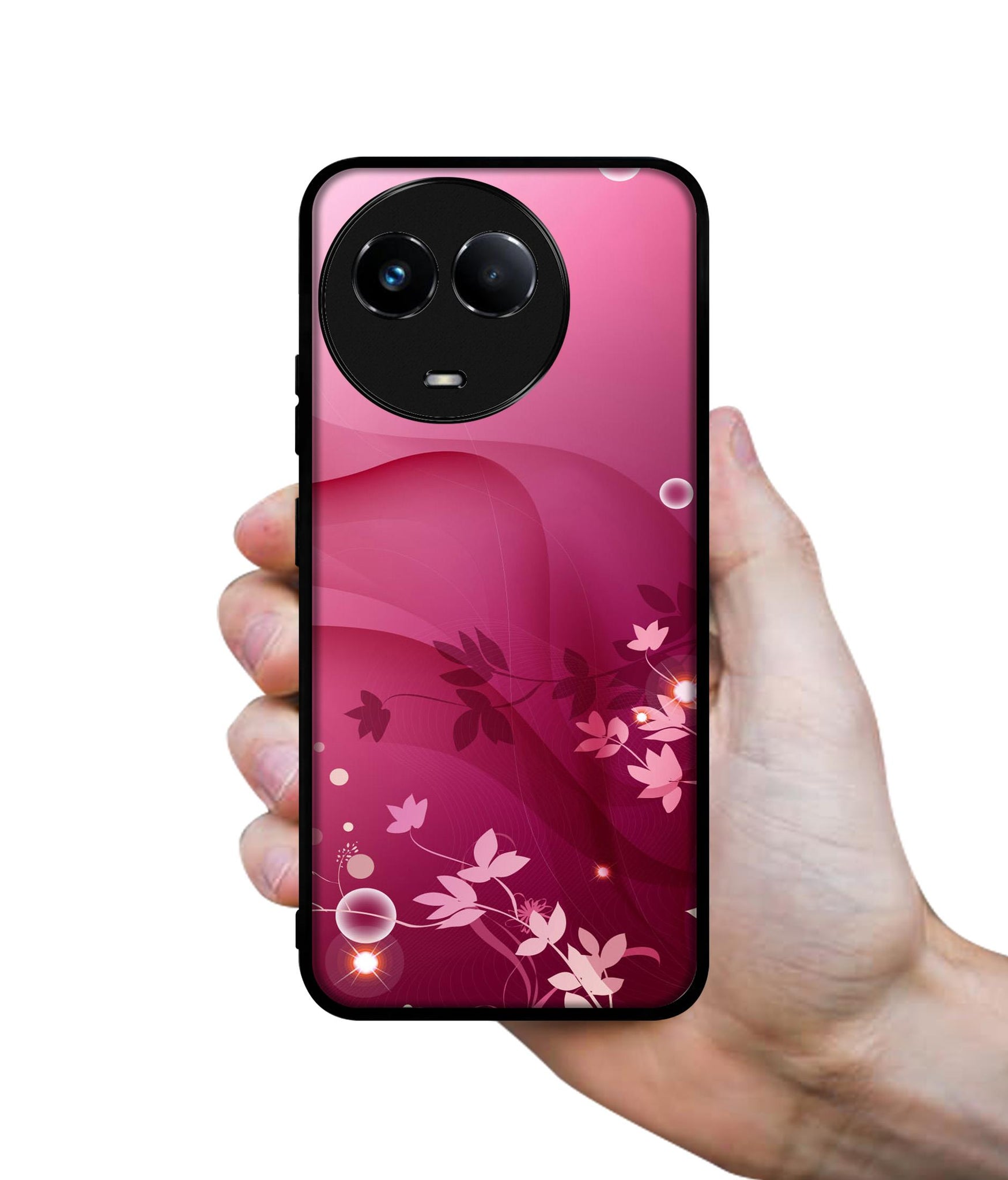 Pink Abstract Designer 2D Printed Back Case Cover for Realme C67 5G