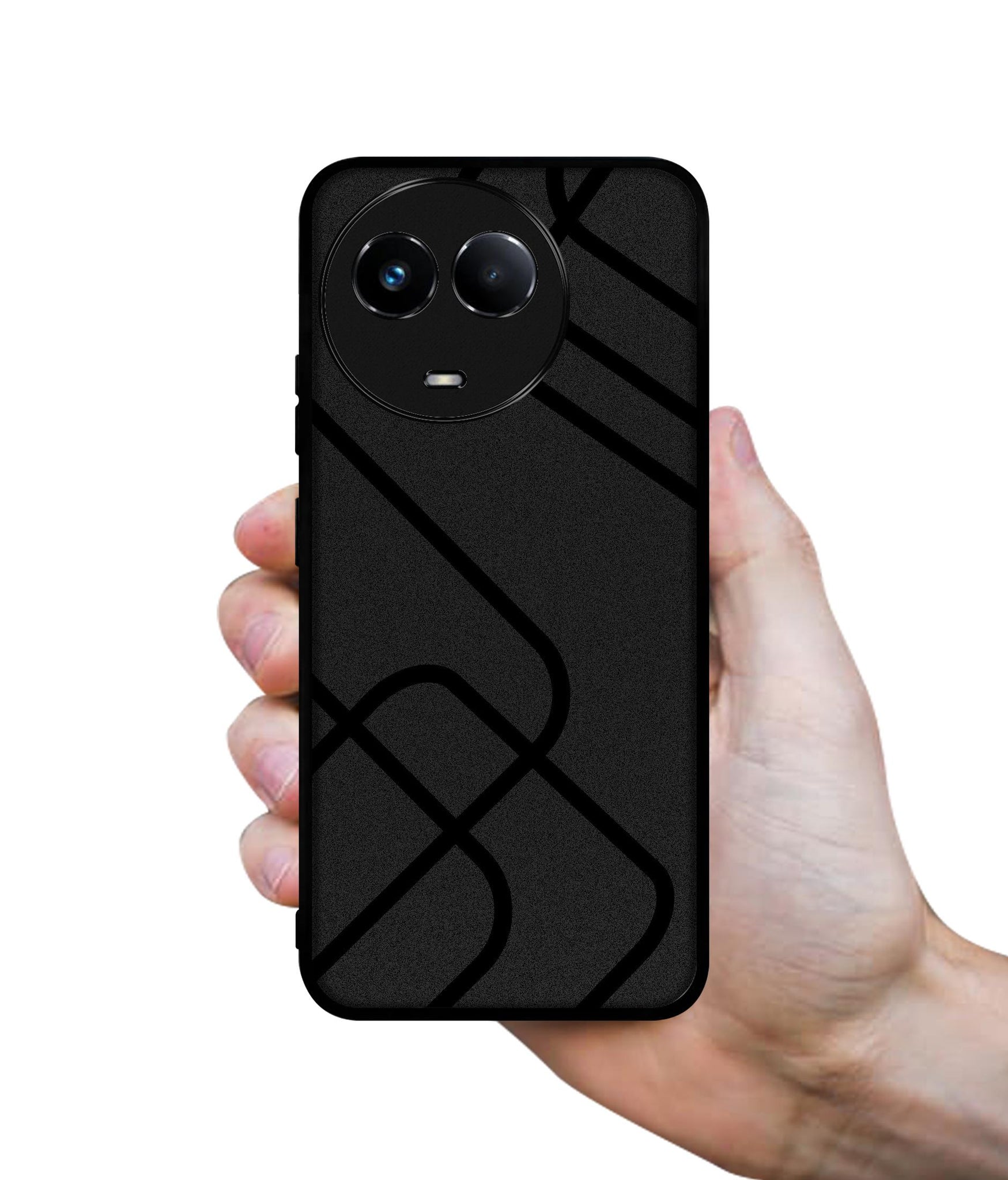 Zig-Zag Black Line Designer 2D Printed Back Case Cover for Realme C67 5G