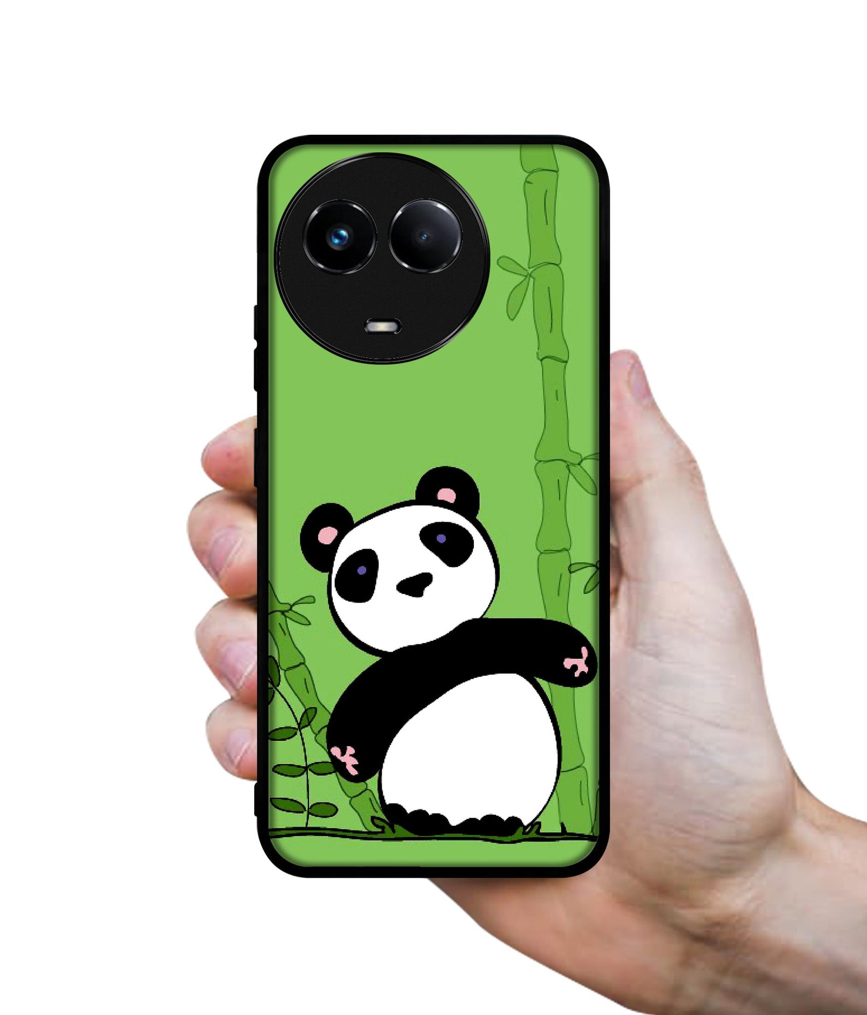 Panda with Bamboo Designer 2D Printed Back Case Cover for Realme C67 5G