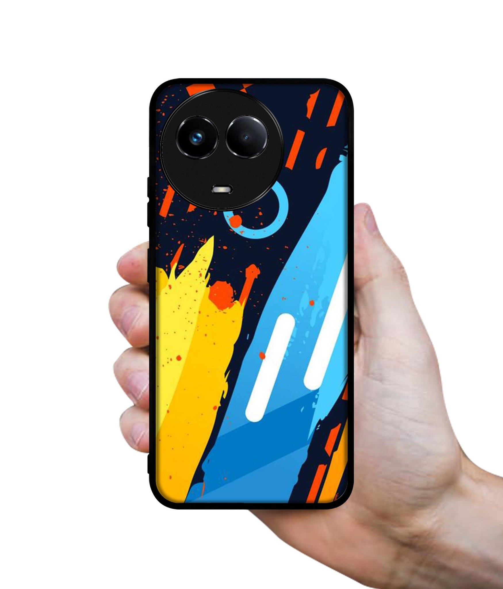 Abstract Stripes Geometric Figures Designer 2D Printed Back Case Cover for Realme C67 5G