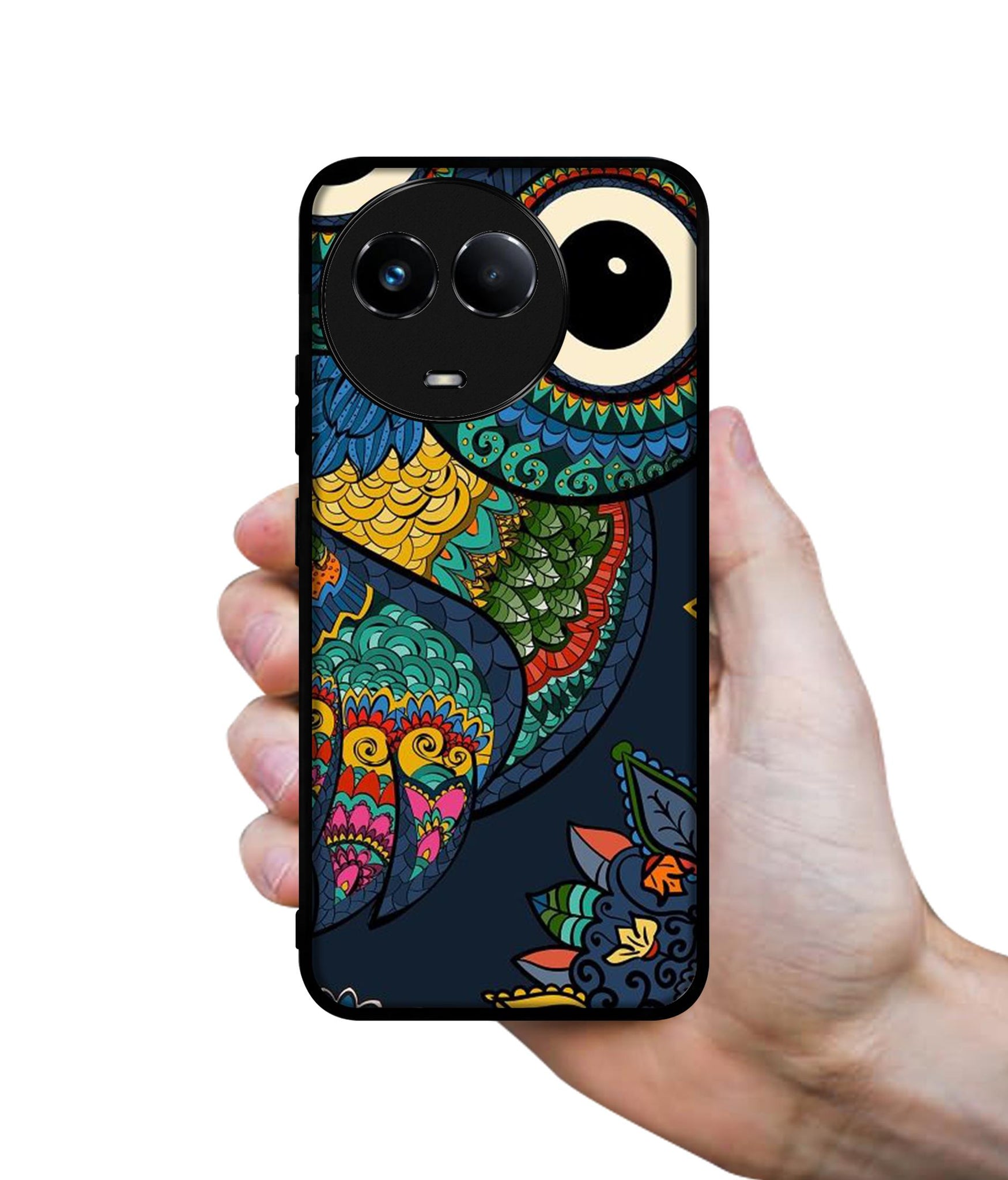 Owl Illustration Designer 2D Printed Back Case Cover for Realme C67 5G