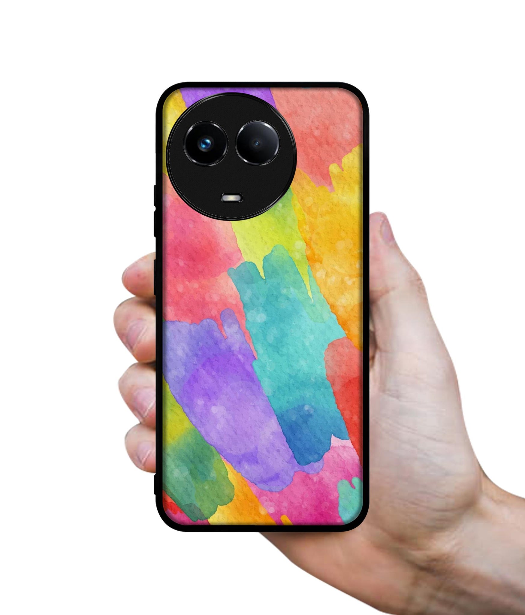 Water Paint Colorful Abstract Designer 2D Printed Back Case Cover for Realme C67 5G