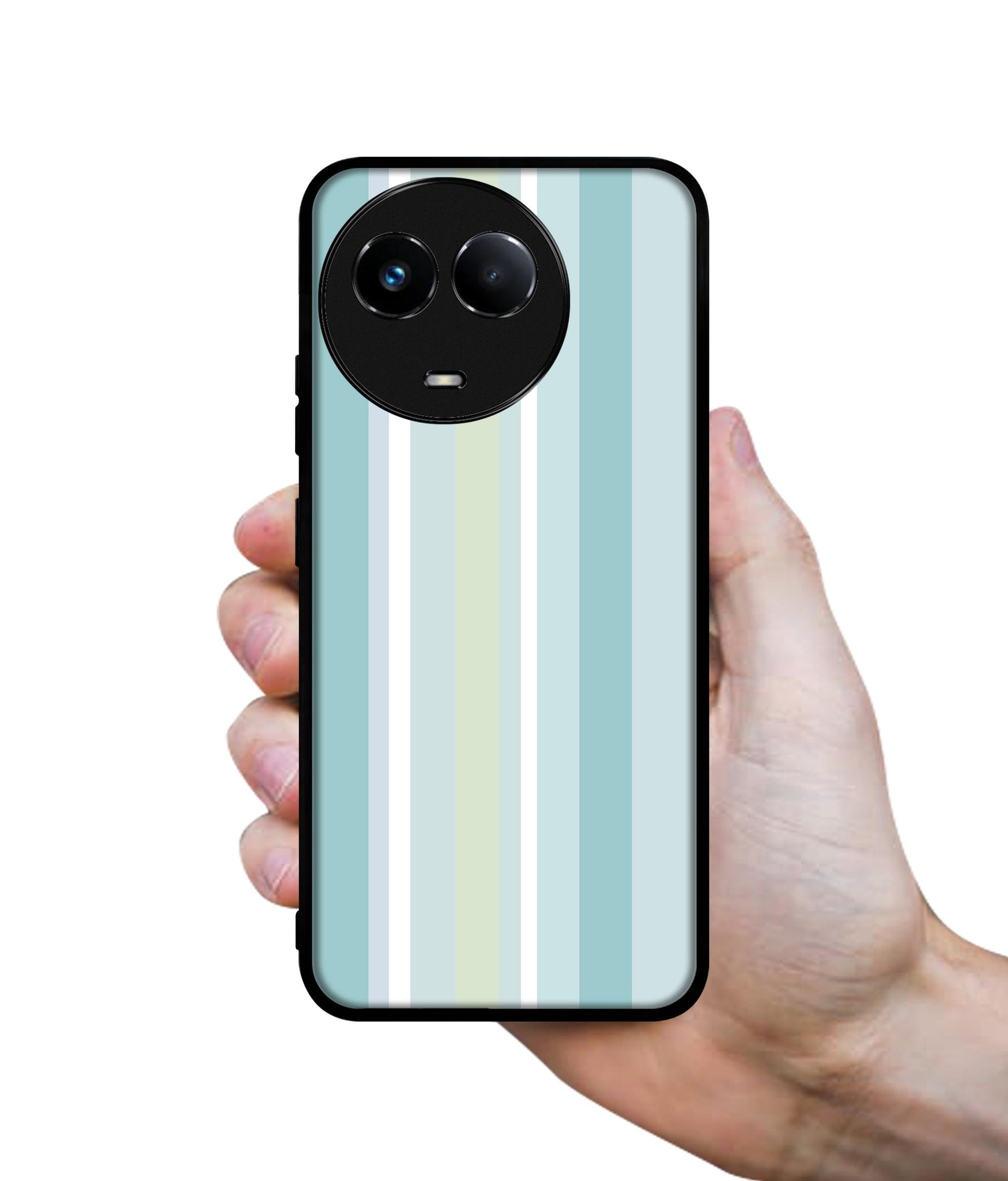 Light Green Stripes Designer 2D Printed Back Case Cover for Realme C67 5G