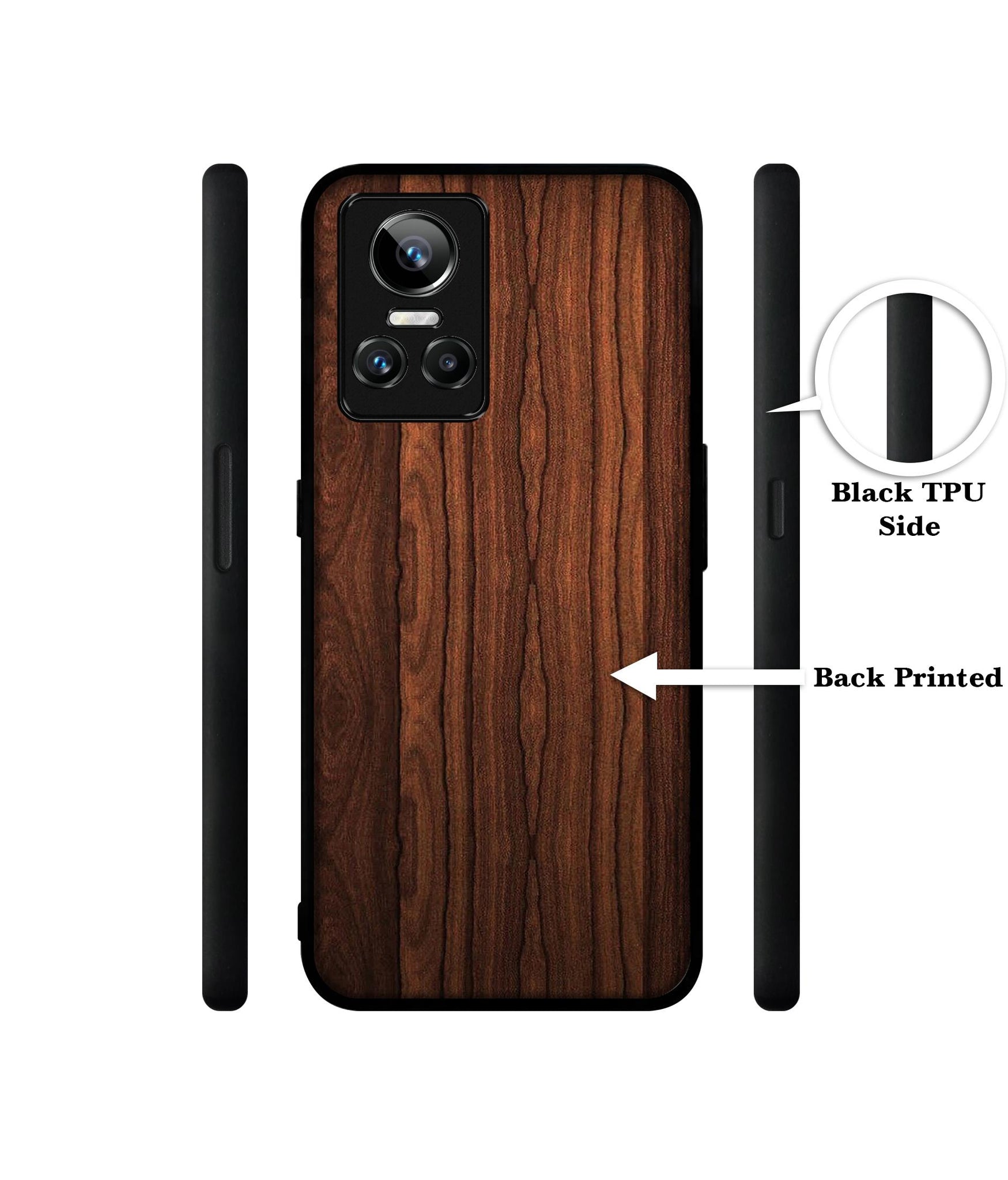 Brown Wooden Texture Designer 2D Printed Back Case Cover for Realme GT Neo3 5G