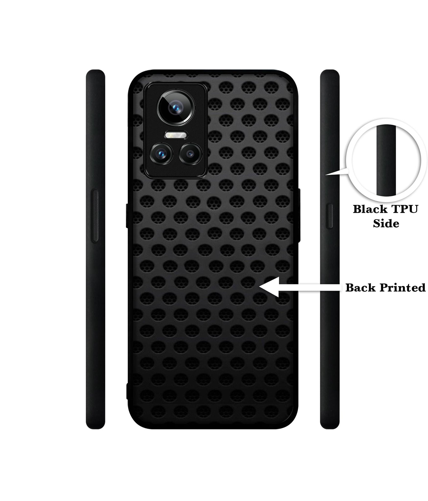 Black Circle Designer 2D Printed Back Case Cover for Realme GT Neo3 5G