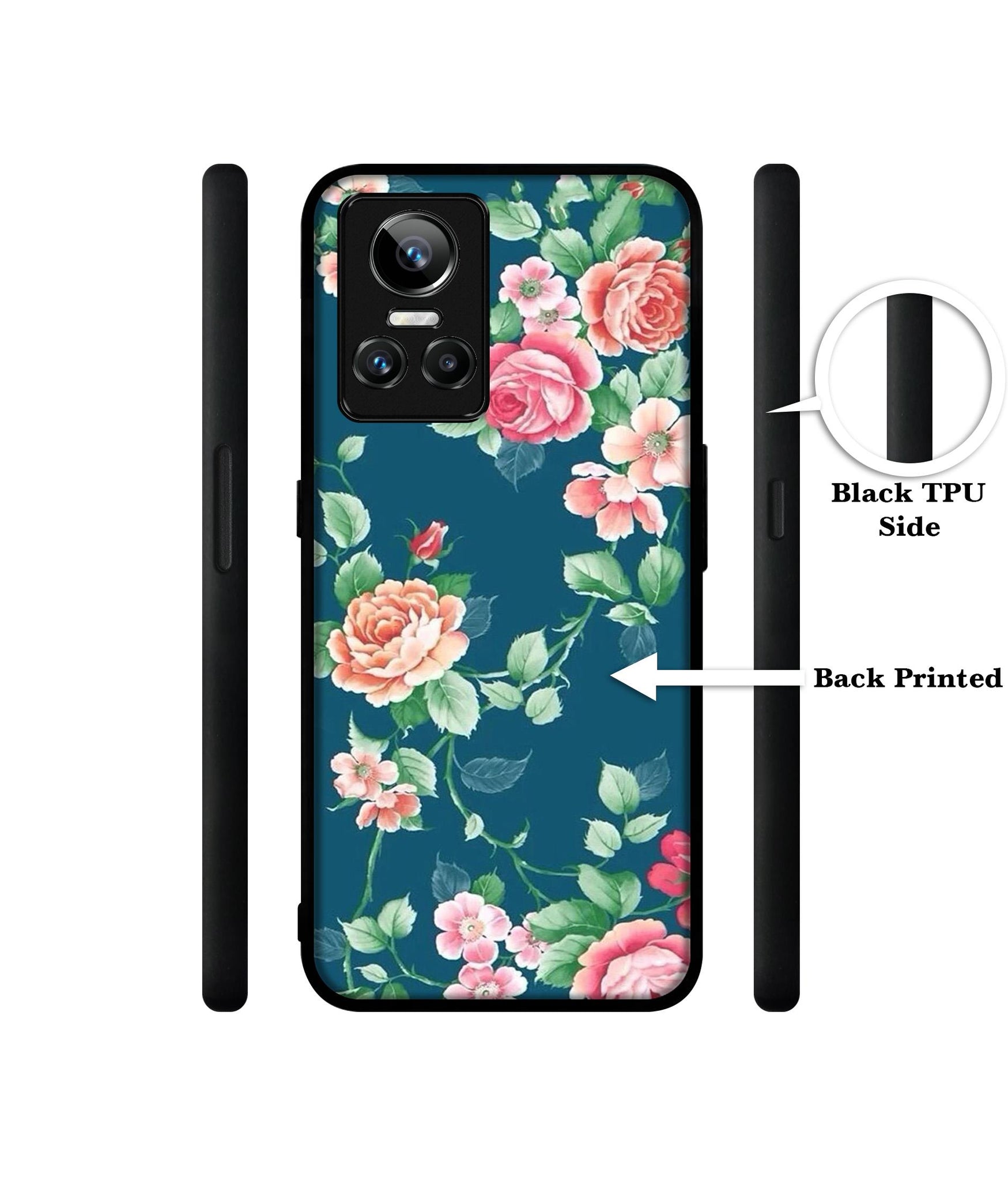 Vintage Floral Designer 2D Printed Back Case Cover for Realme GT Neo3 5G