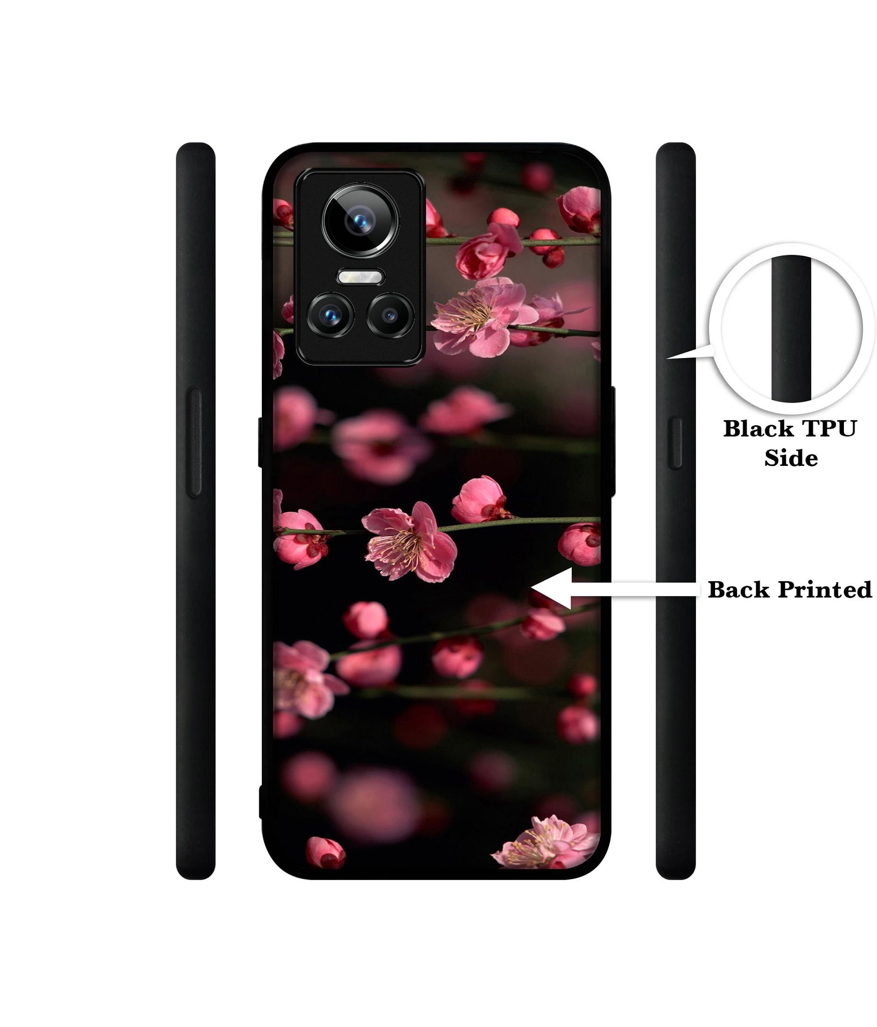 Pink Flowers Designer 2D Printed Back Case Cover for Realme GT Neo3 5G