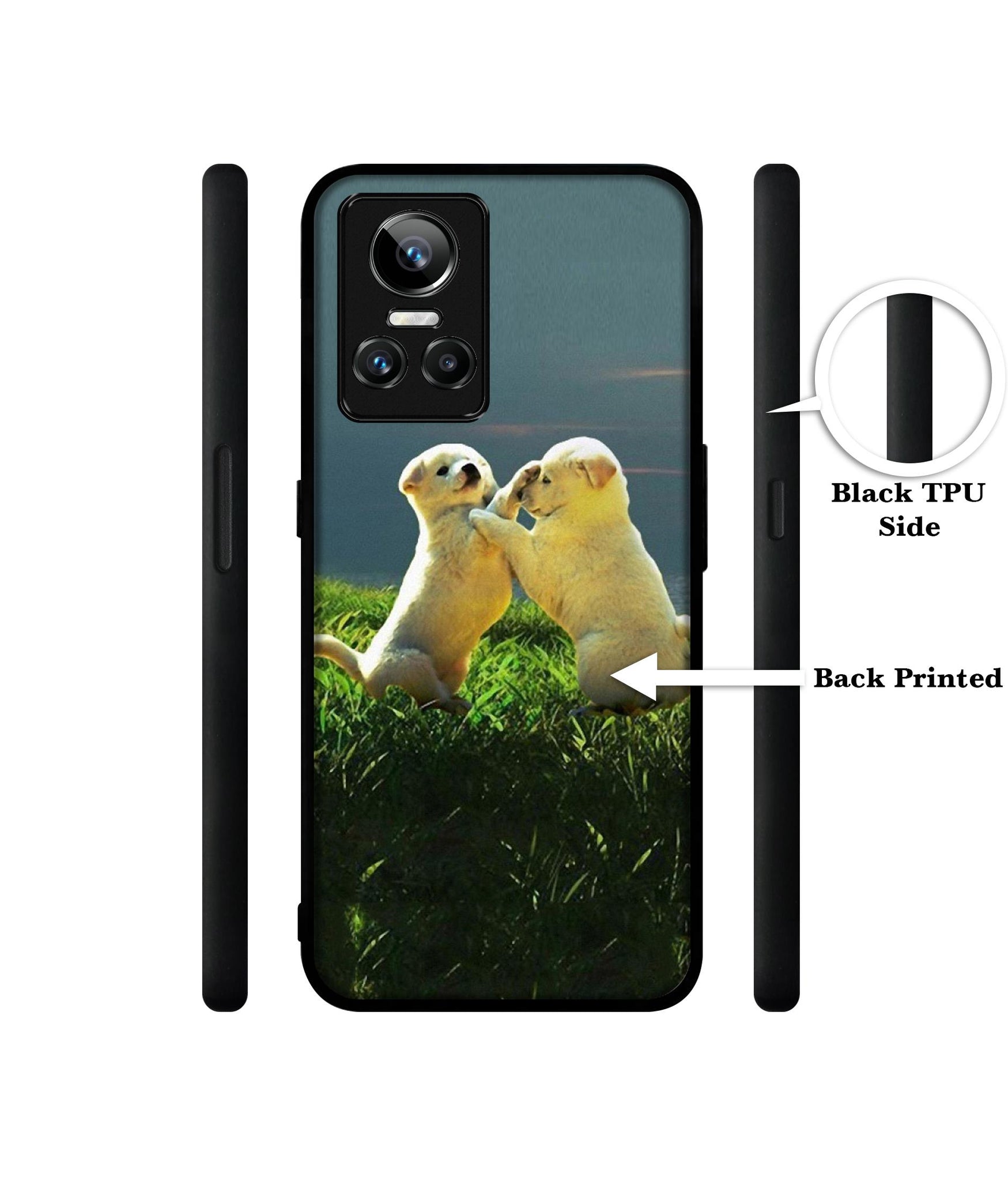 Puppy Couple Sunset Designer 2D Printed Back Case Cover for Realme GT Neo3 5G