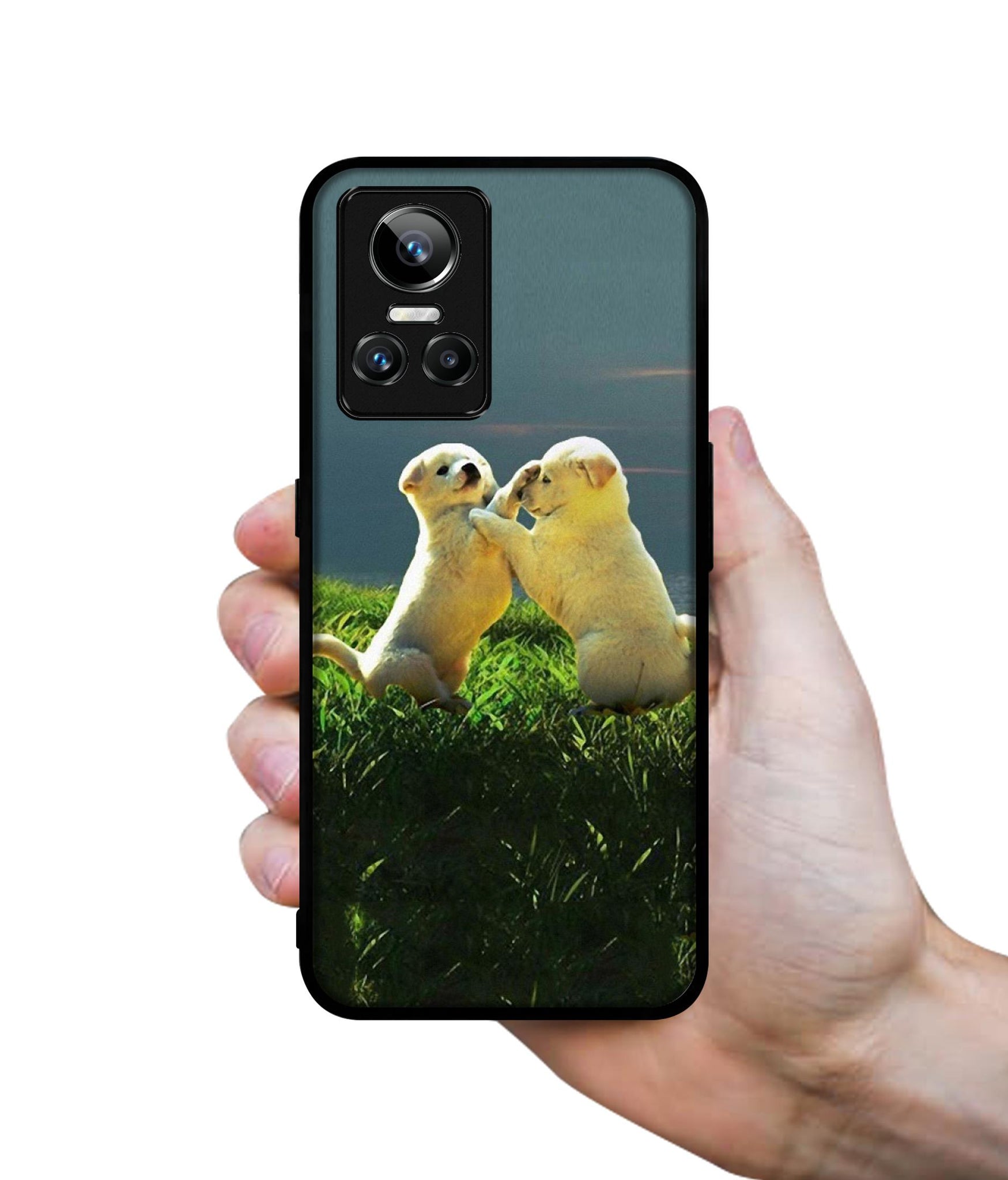 Puppy Couple Sunset Designer 2D Printed Back Case Cover for Realme GT Neo3 5G