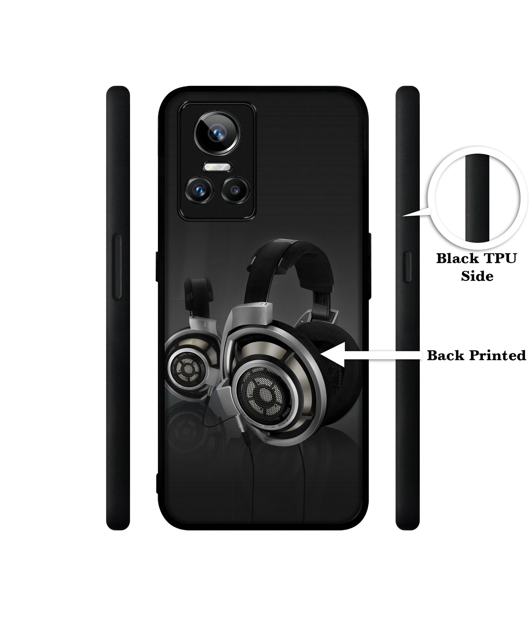 Head Phone Designer 2D Printed Back Case Cover for Realme GT Neo3 5G