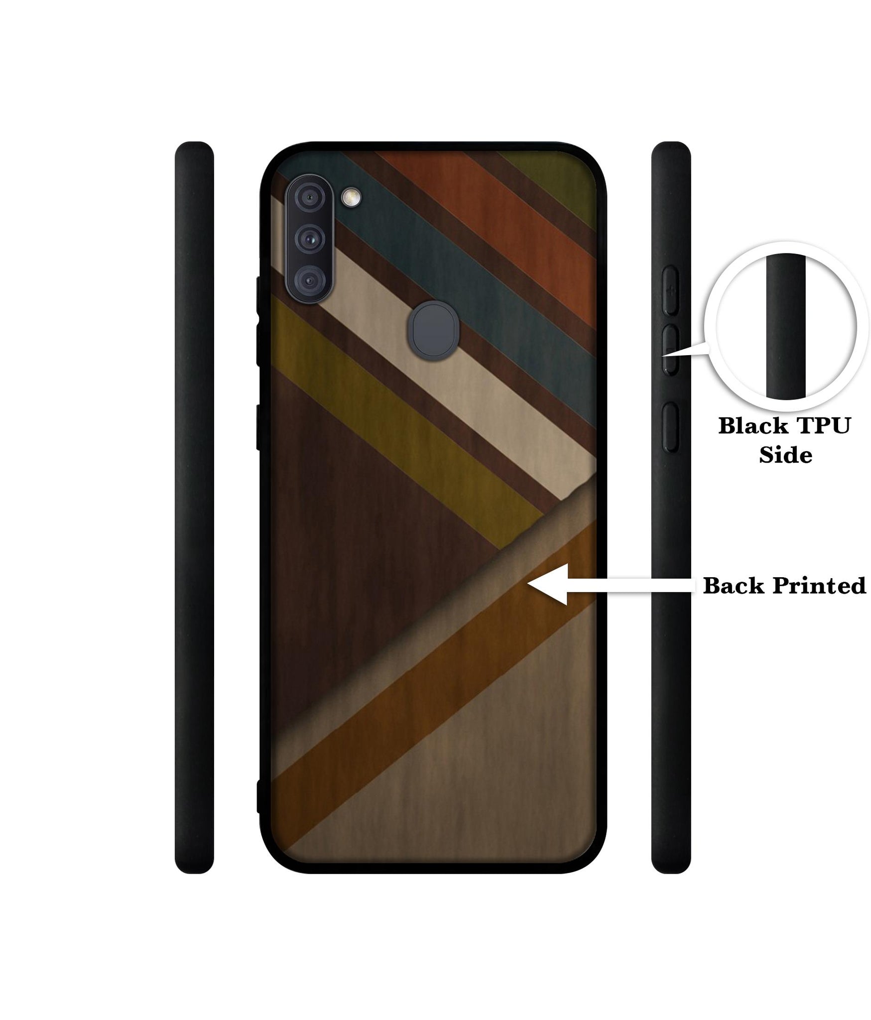 Colorful Wooden Pattern Designer 2D Printed Back Case Cover for Samsung Galaxy A11 4G / M11 4G
