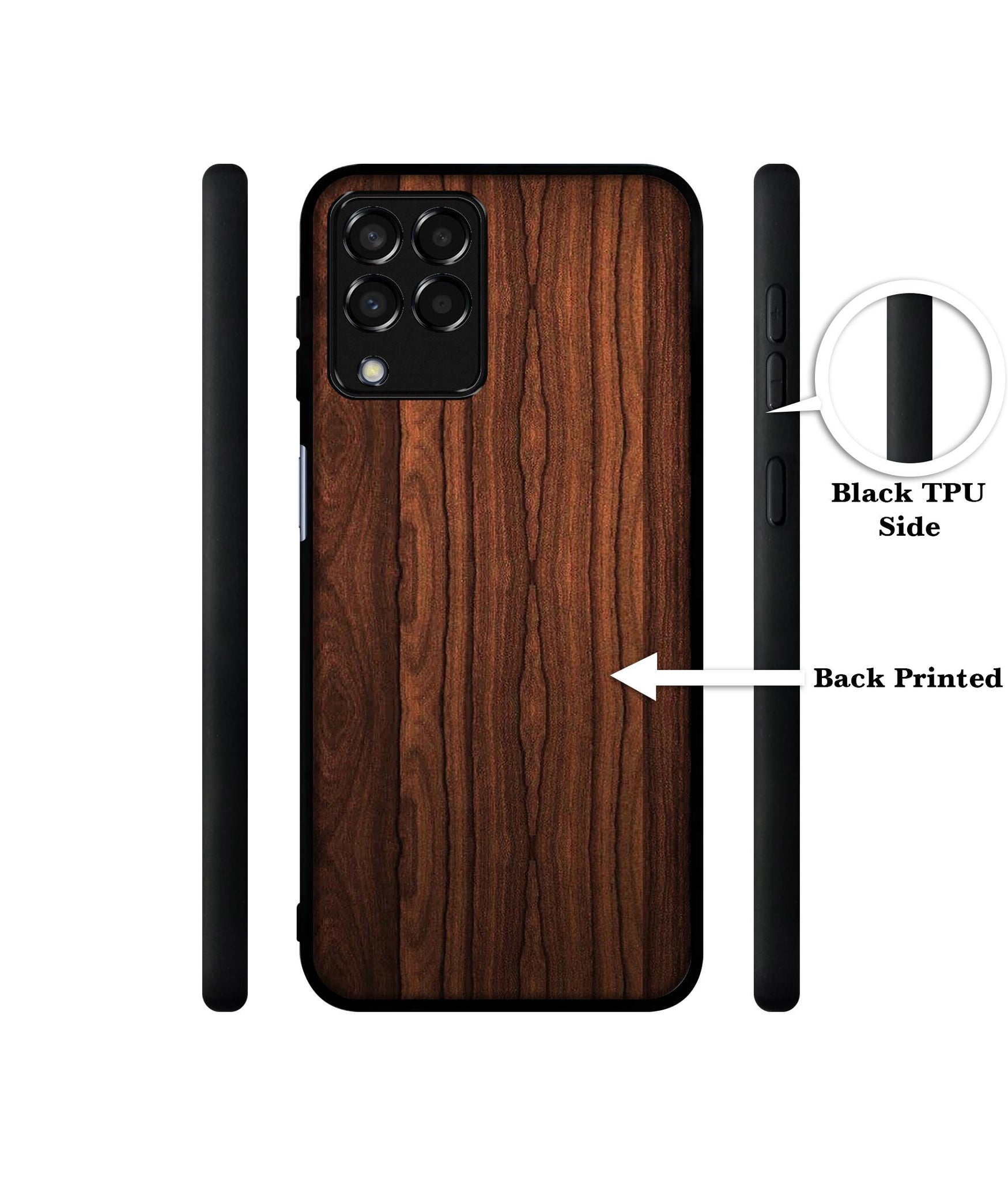 Brown Wooden Texture Designer 2D Printed Back Case Cover for Samsung Galaxy M33 5G